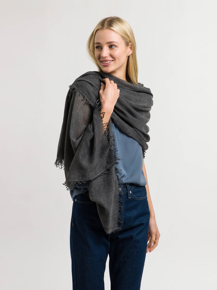 ÉTOLE UNIE EN MÉLANGE DE VISCOSE - Noir