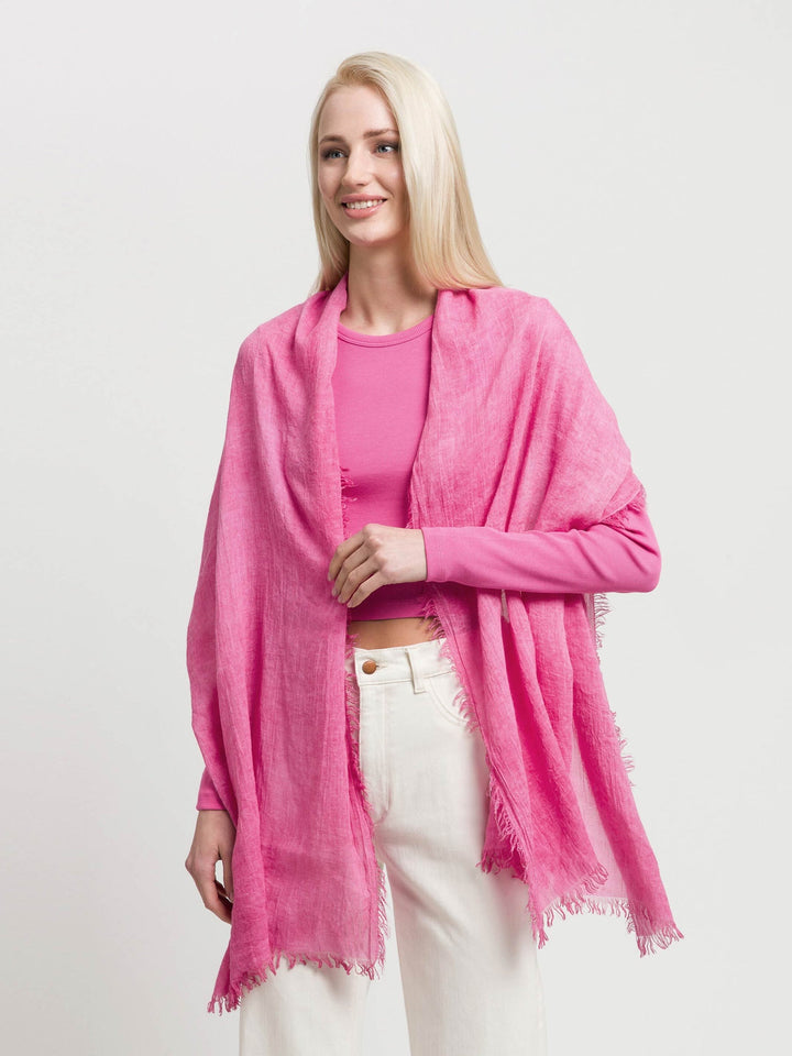 SINGLE-COLOURED STOLE IN VISCOSE BLEND - Digital Pink