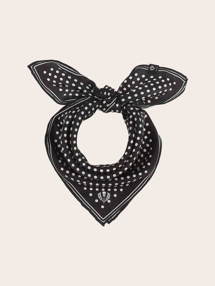 DOTTED NECKERCHIEF MADE OF PURE SILK - Black