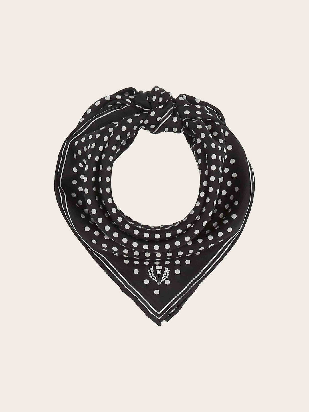 DOTTED NECKERCHIEF MADE OF PURE SILK - Black