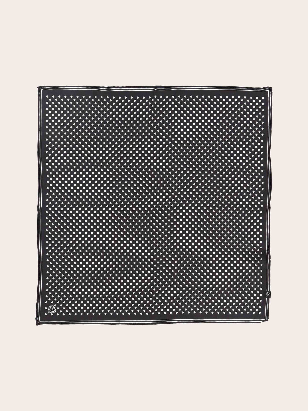 DOTTED NECKERCHIEF MADE OF PURE SILK - Black
