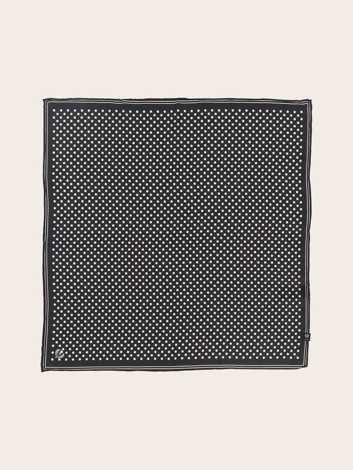 DOTTED NECKERCHIEF MADE OF PURE SILK - Black