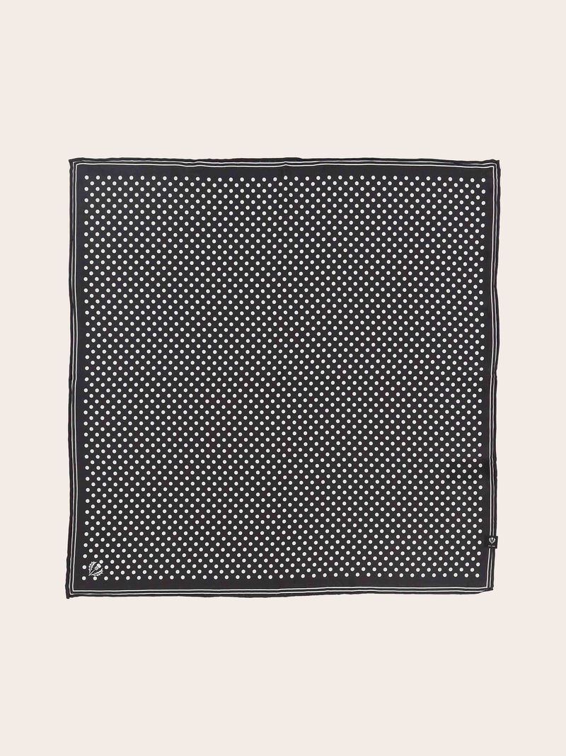 FOULARD À POIS EN PURE SOIE - Noir