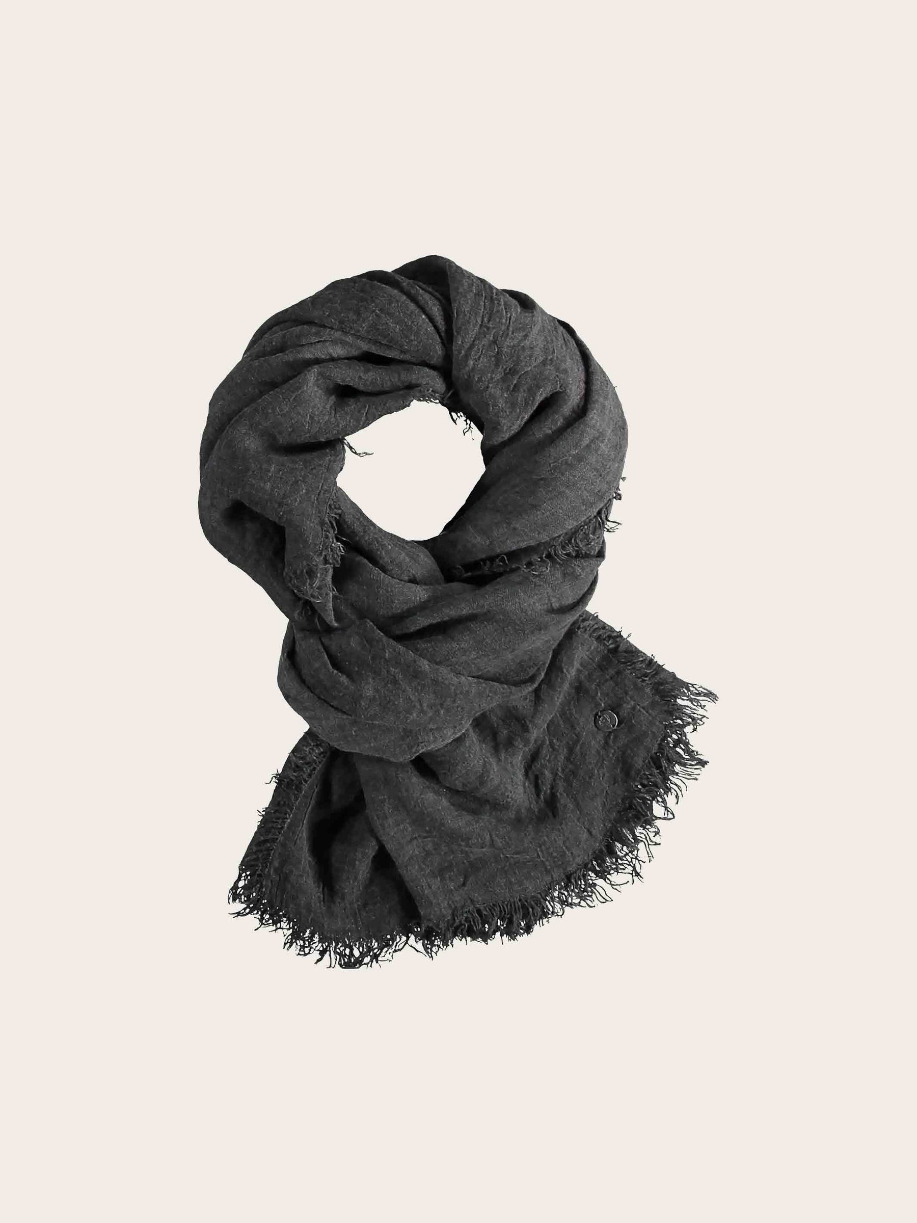 SINGLE-COLOURED STOLE IN VISCOSE BLEND - Black