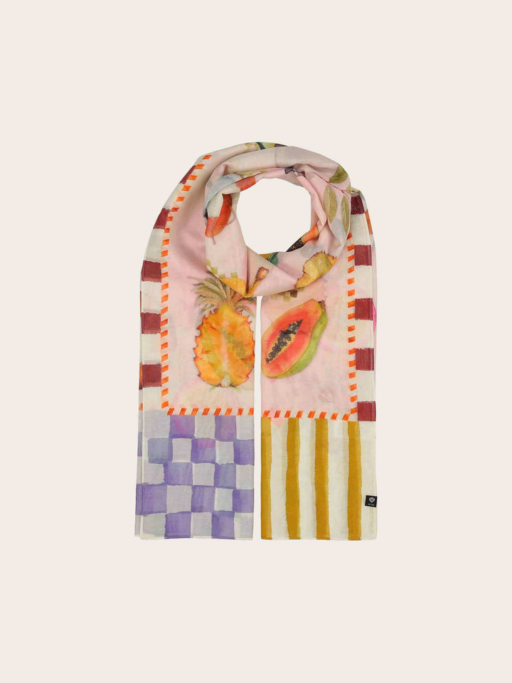 Foulard en mélange de soie - Motif Vacances Oiseau de Paradis
