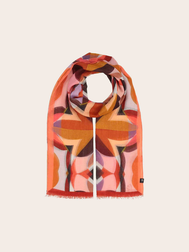 Retro Geometric Pattern Stole - Bird of Paradise