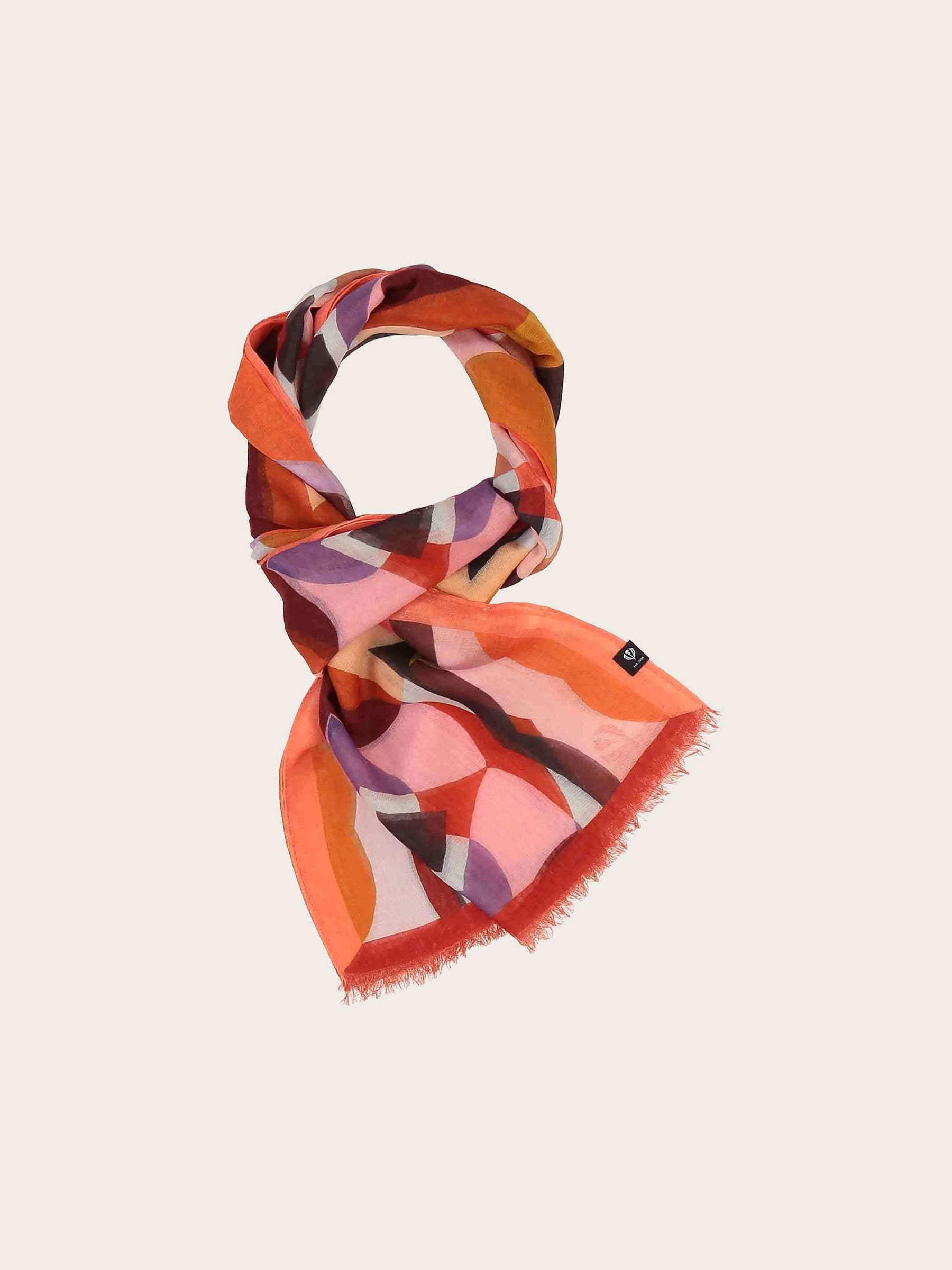 Retro Geometric Pattern Stole - Bird of Paradise