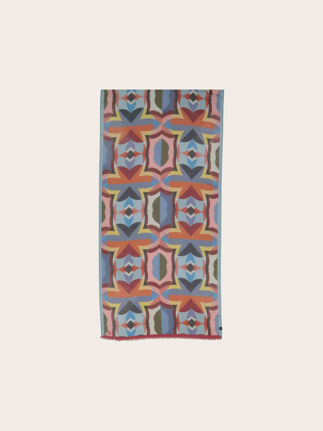 Étole à motif géométrique rétro - Bleu clair