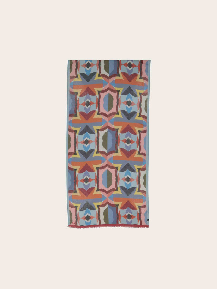 Étole à motif géométrique rétro - Bleu clair