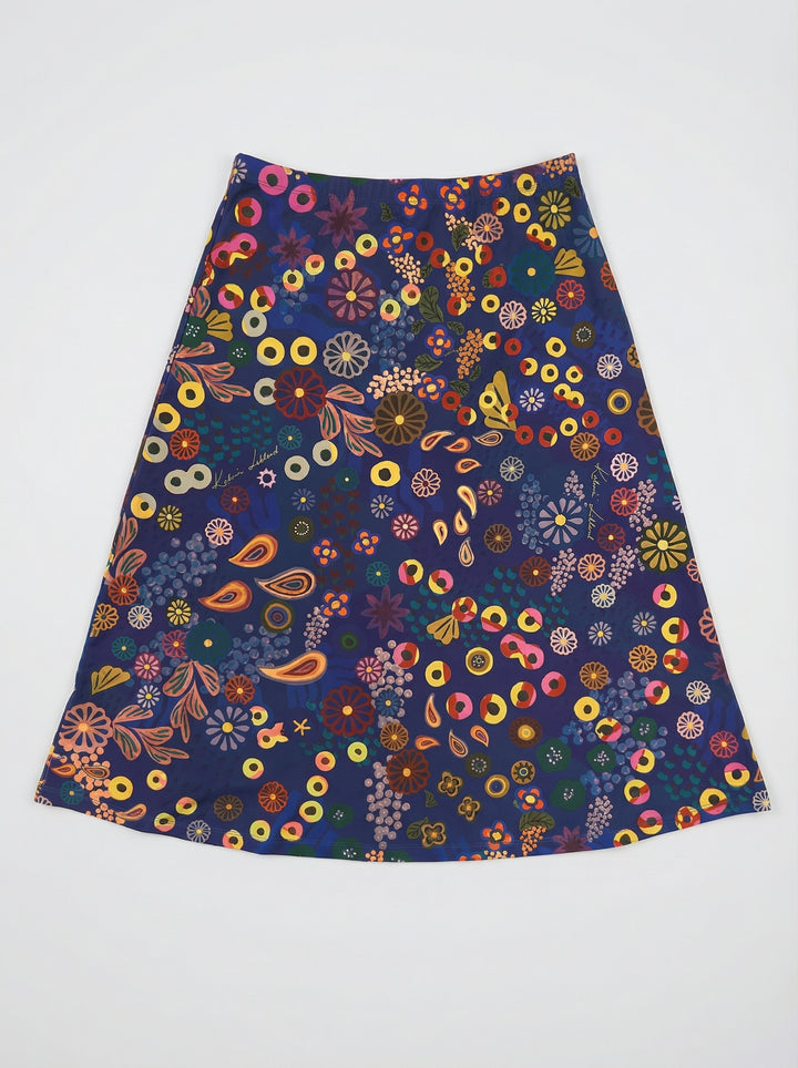 A-Line Skirt - Colourama, Navy