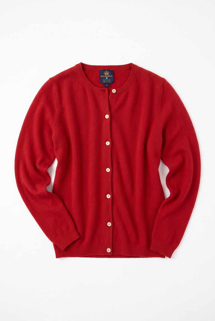 Balmoral Cashmere Cardigan - Red