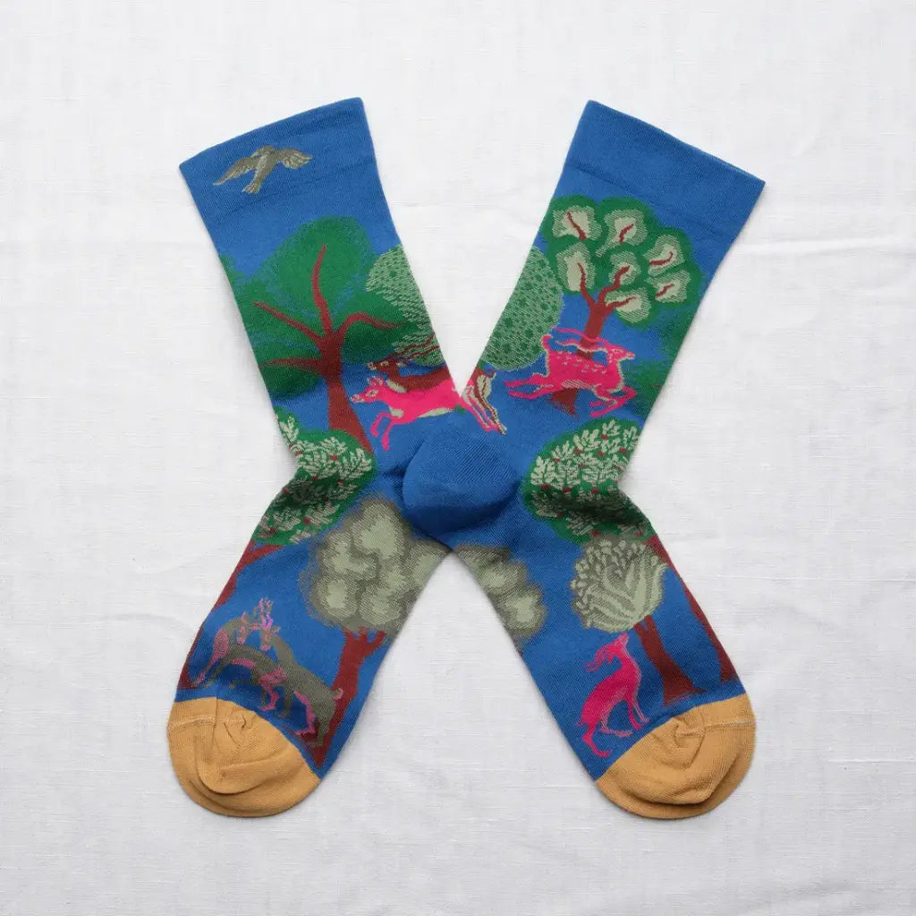 Bonne Maison - Cobalt Deer Socks