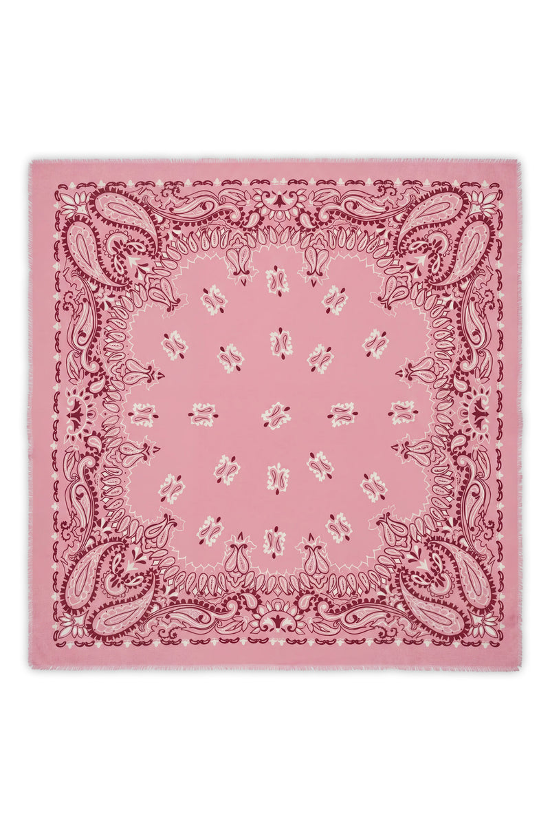 Grand foulard carré - Rose foncé