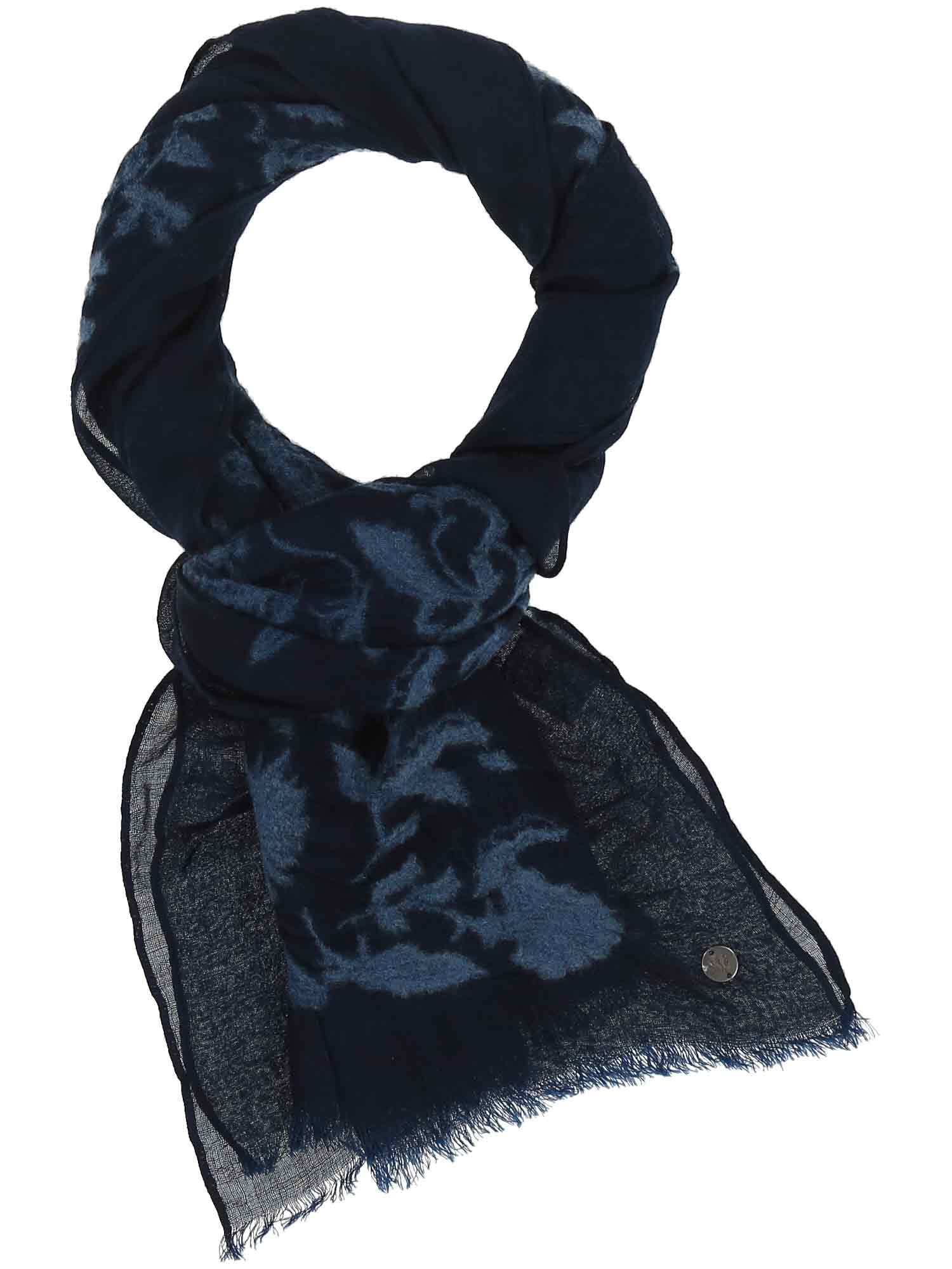 Felted Burnout wool scarf navy - 658127 590