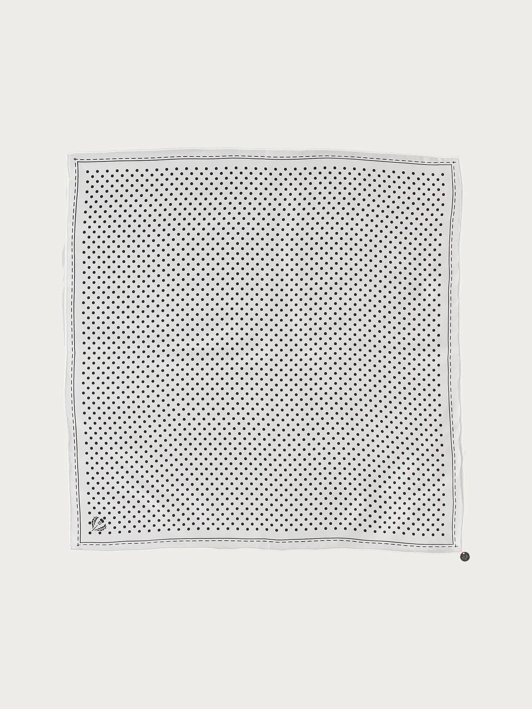 Fraas, DOTTED NECKERCHIEF MADE OF PURE SILK - White