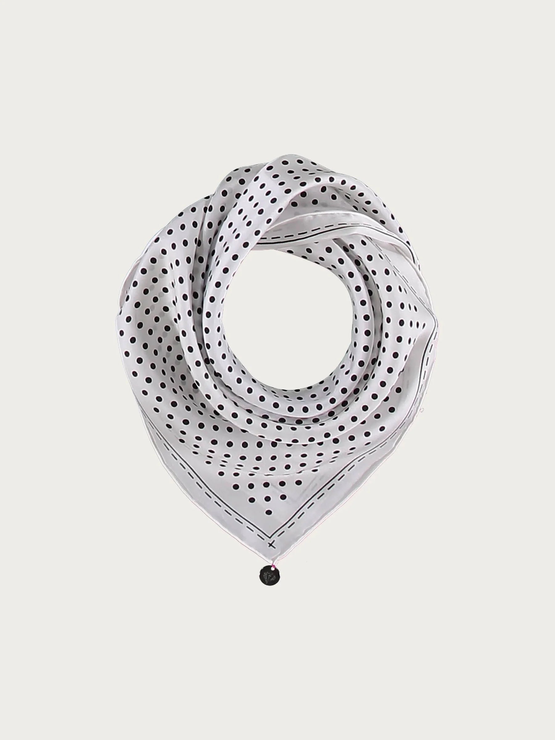 Fraas, DOTTED NECKERCHIEF MADE OF PURE SILK - White