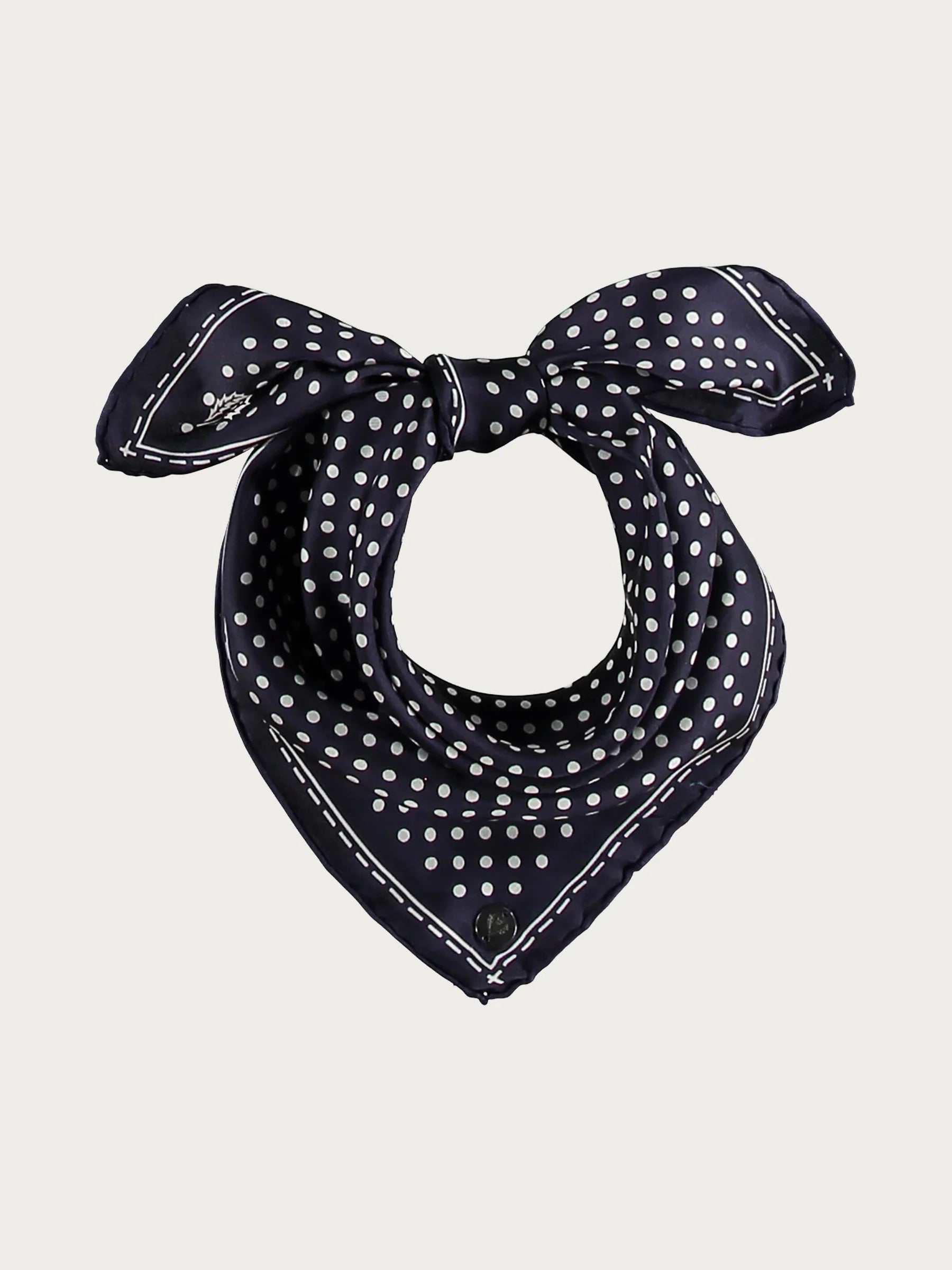 Fraas, DOTTED NECKERCHIEF MADE OF PURE SILK - Navy