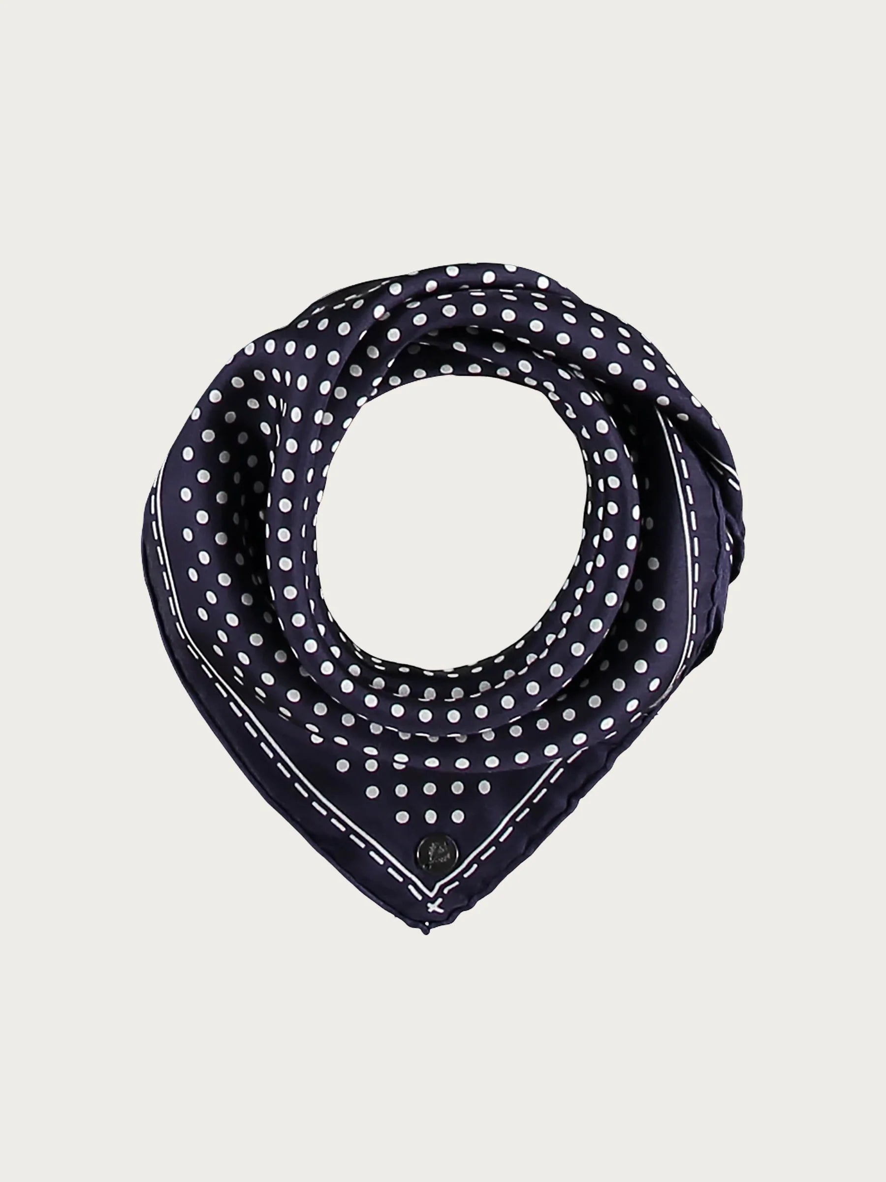 Fraas, DOTTED NECKERCHIEF MADE OF PURE SILK - Navy