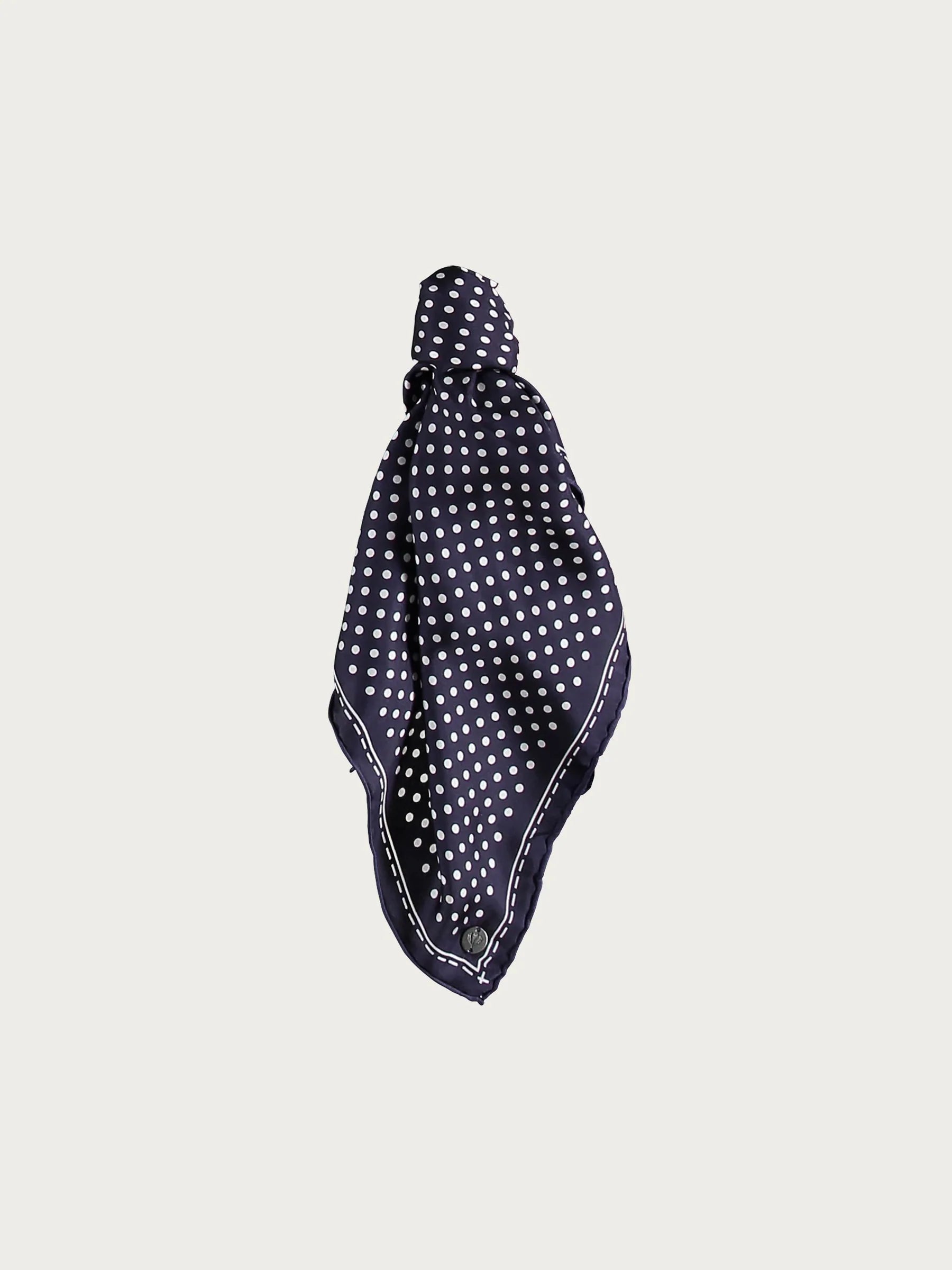 Fraas, DOTTED NECKERCHIEF MADE OF PURE SILK - Navy