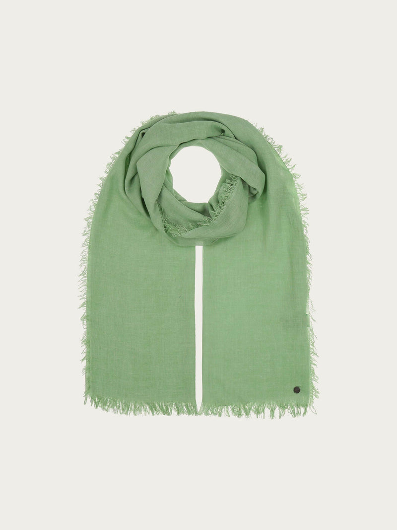 Fraas, OPTIC COLD DYE WOVEN WRAP SCARF - Misty Jade