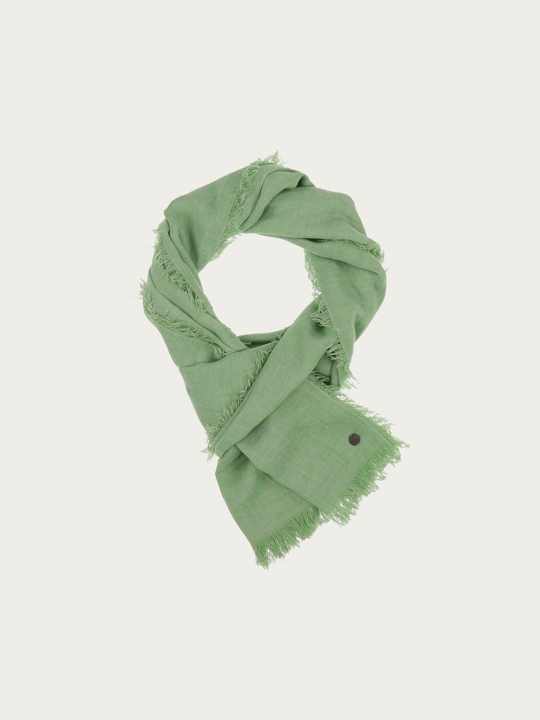 Fraas, OPTIC COLD DYE WOVEN WRAP SCARF - Misty Jade