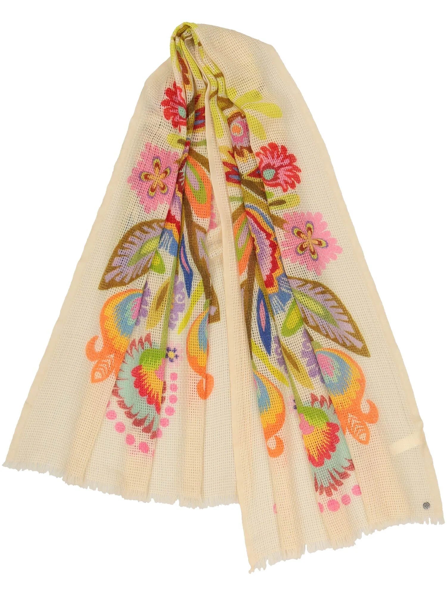 FLORAL STOLE WITH LACE PATTERN