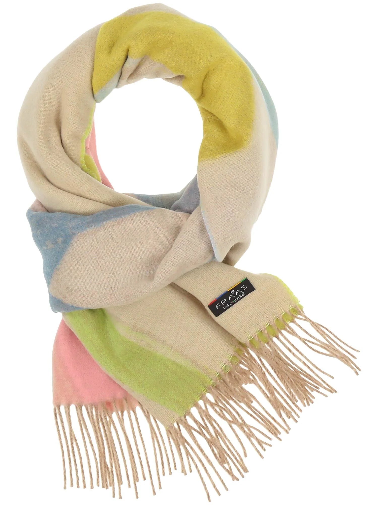 CASHMINK SCARF WITH BRUSHSTROKE DESIGN - Multico