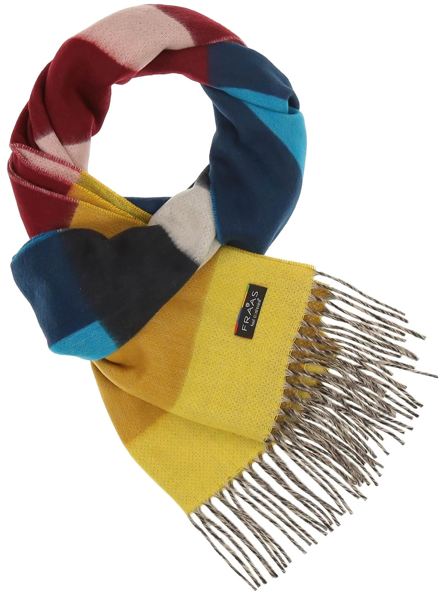 CASHMINK SCARF WITH STRIPE DESIGN - French Blue