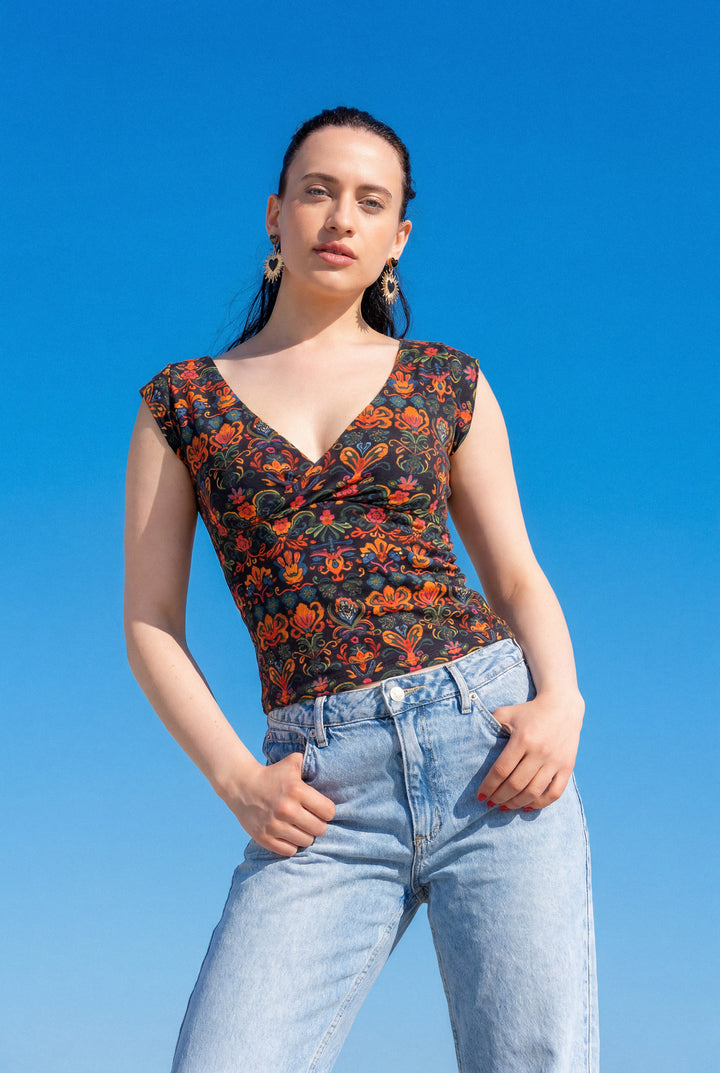 Cotton Crossover Top - Baroque