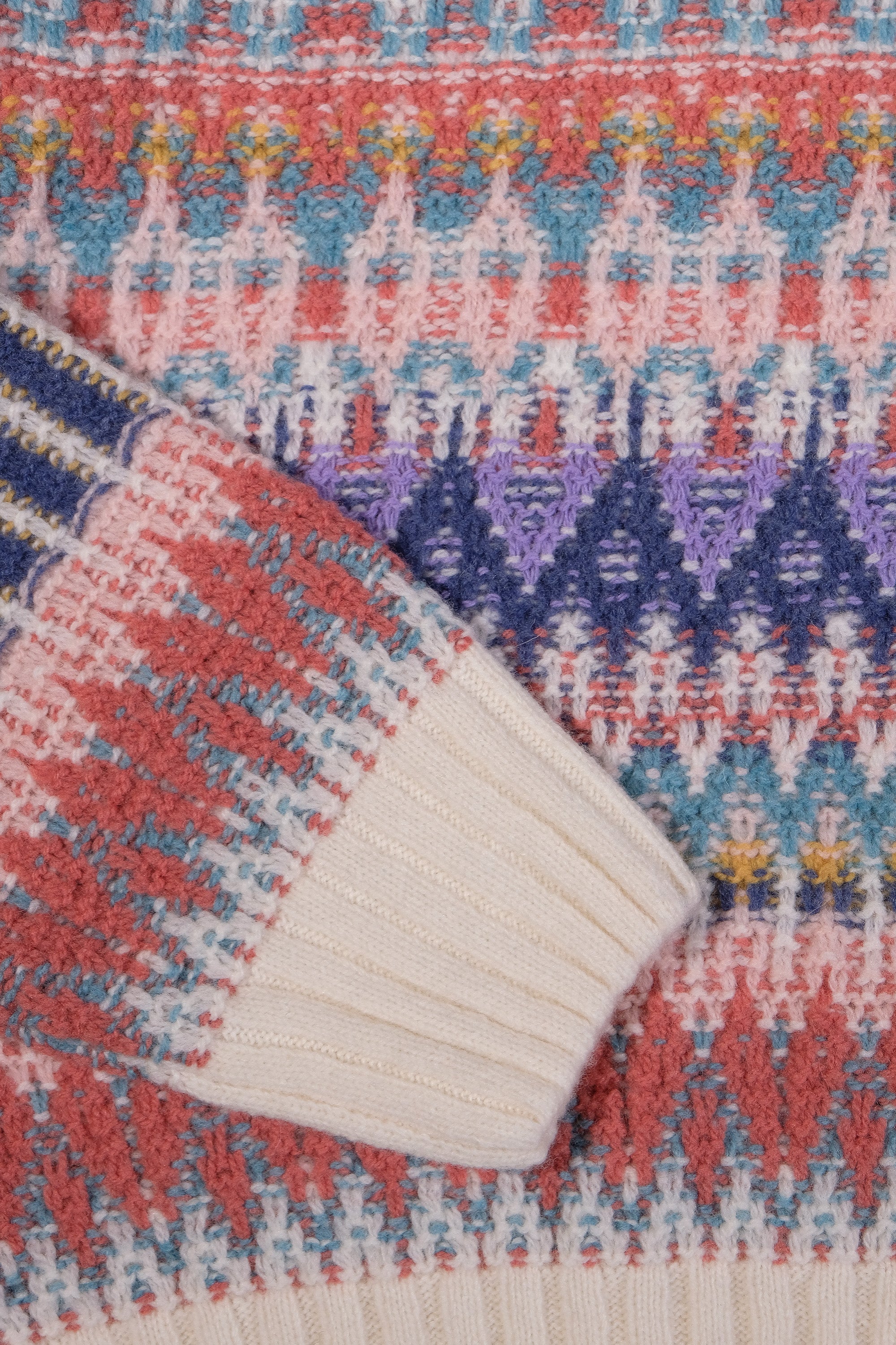 O-Neck Pullover, Re-Dandy Pattern - Off White