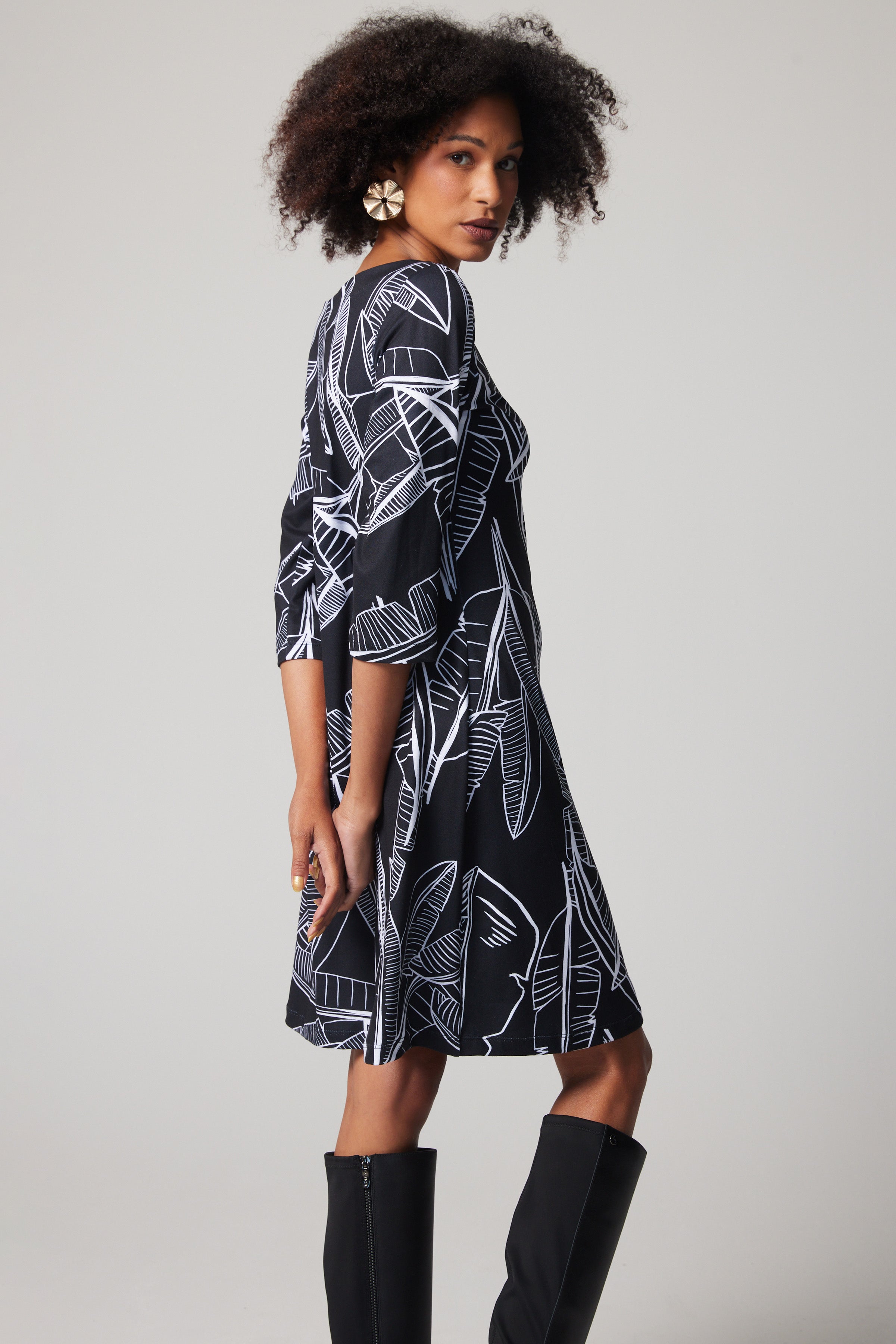 A-Line Dress - Banana Leaves