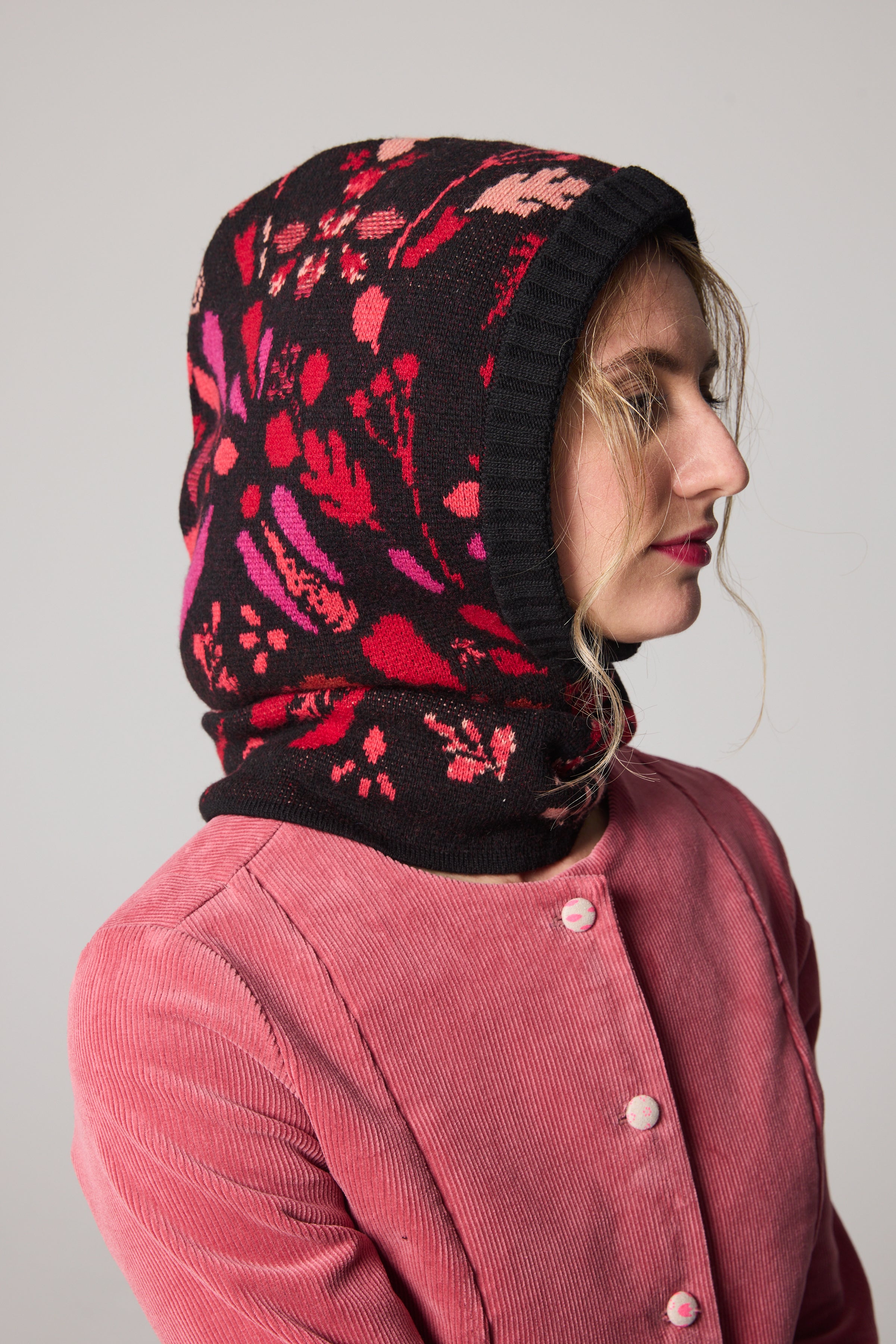 Balaclava, Plantopia Pattern - Black