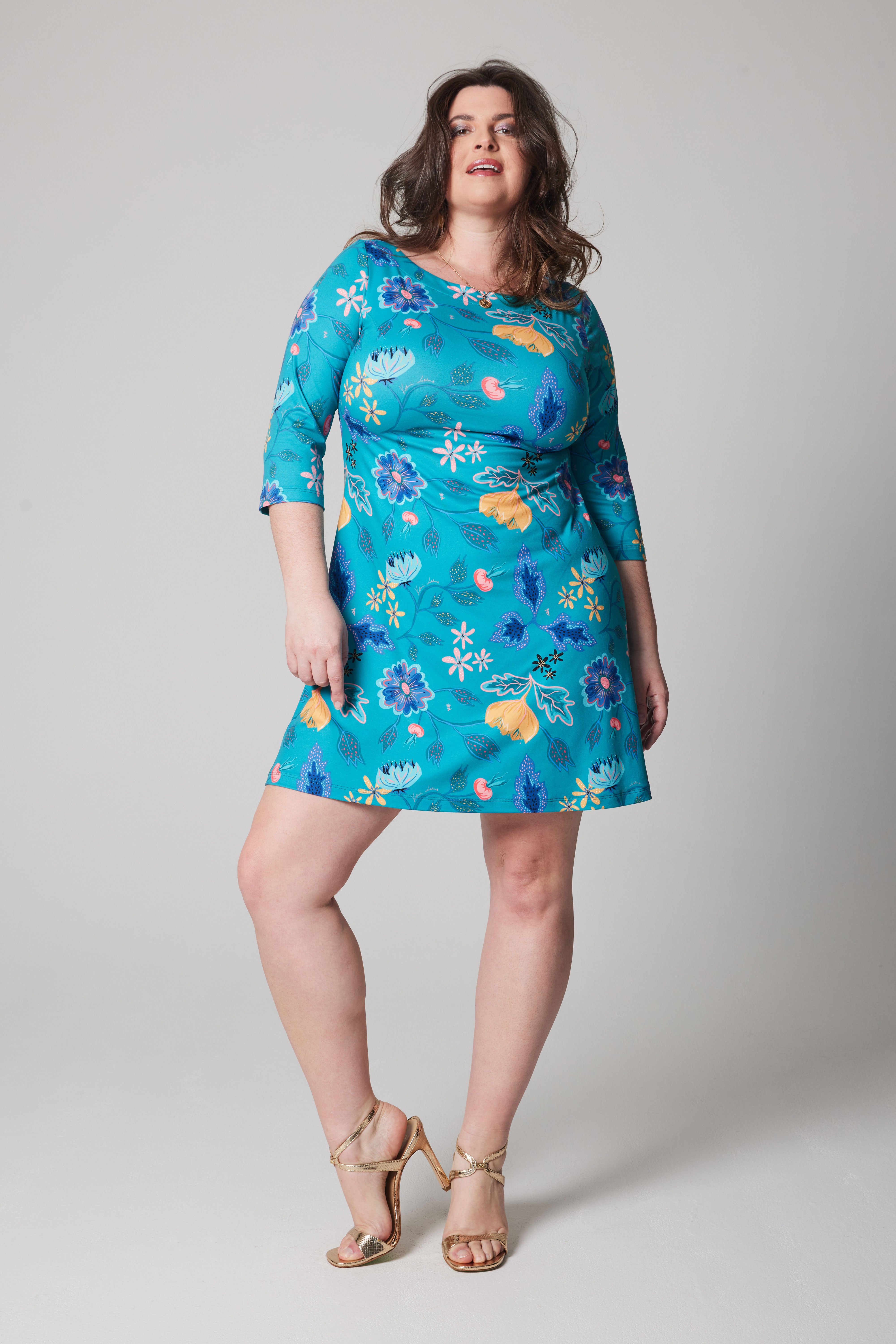 A-Line Dress - Rosehip Turquoise