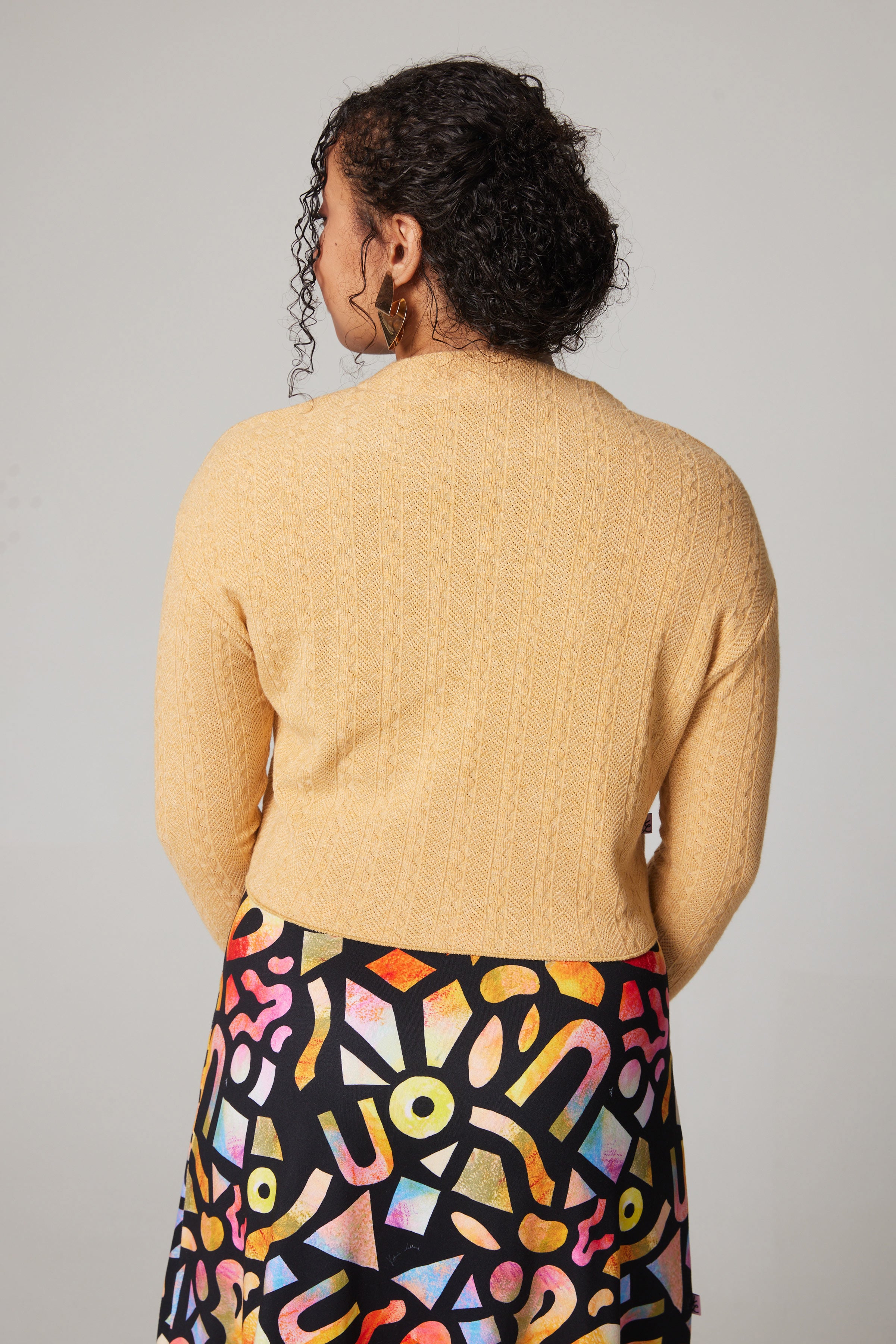 Knit Short Cardigan - Yellow