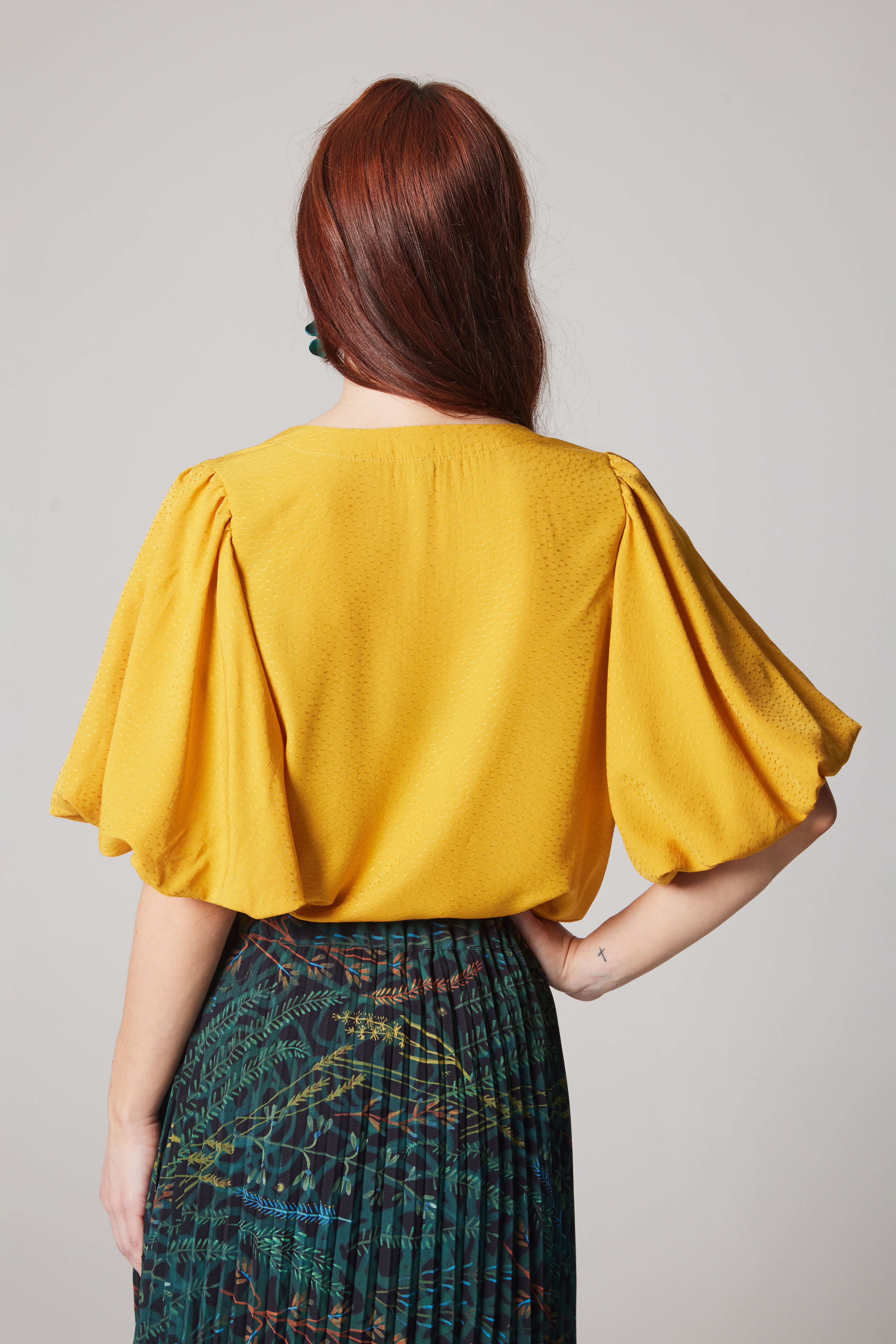 Dot Pattern Blouse - Yellow