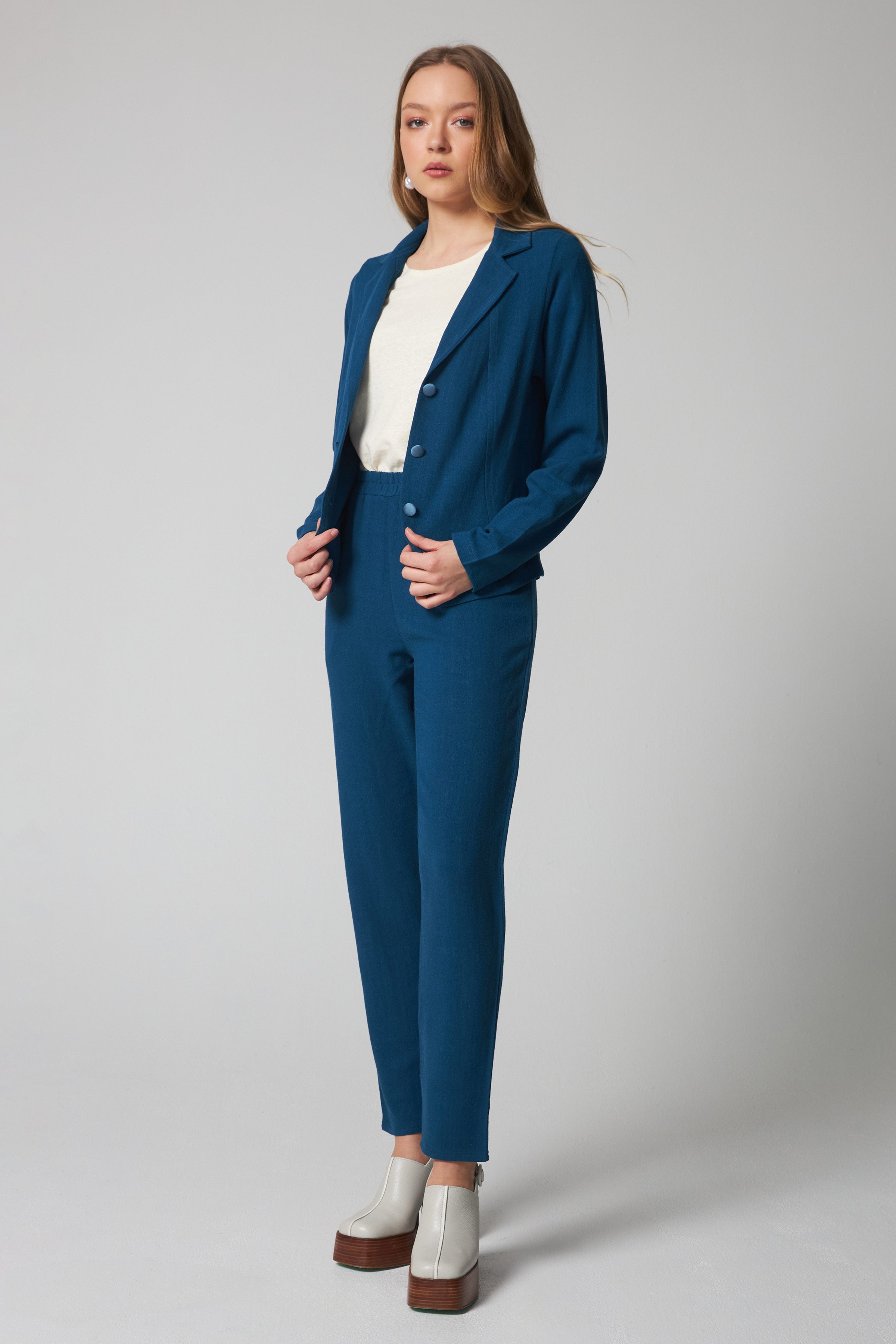Veston en lin - Bleu