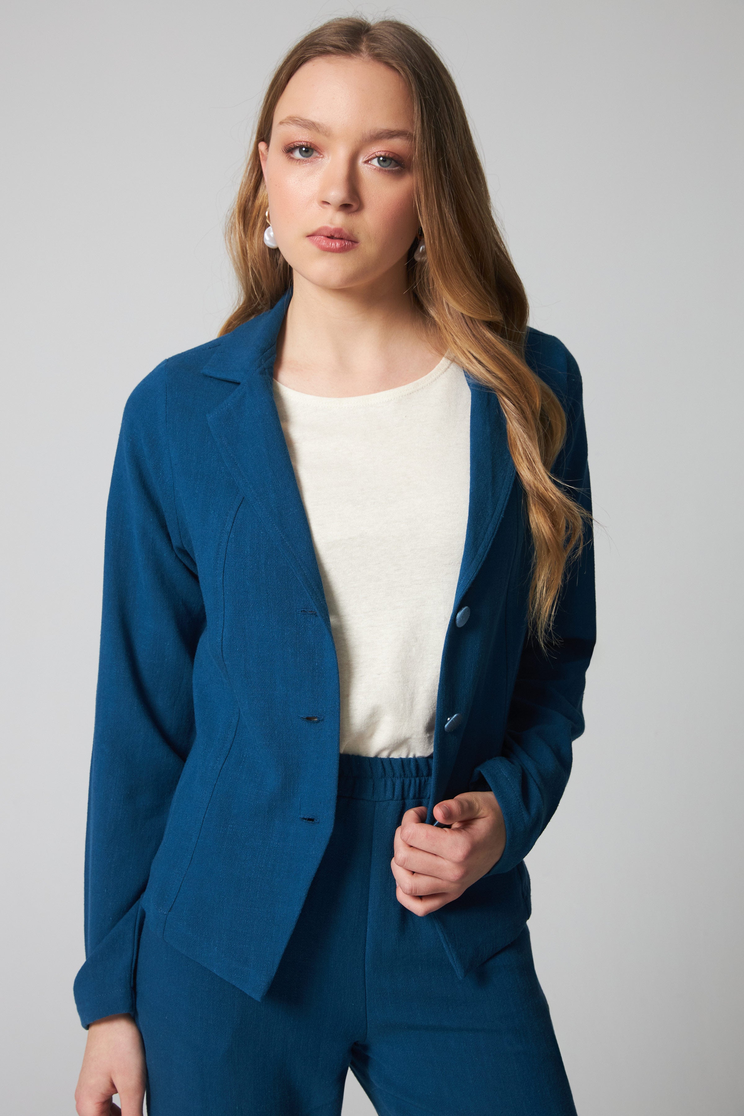 Veston en lin - Bleu