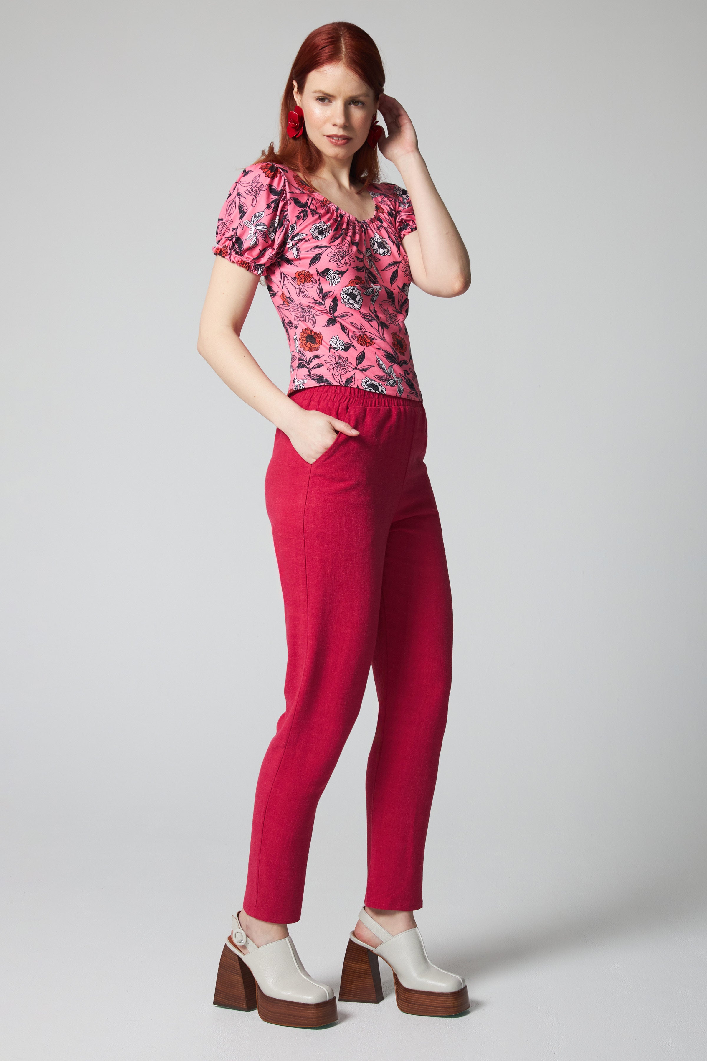 Pantalon d’été en lin - Rose