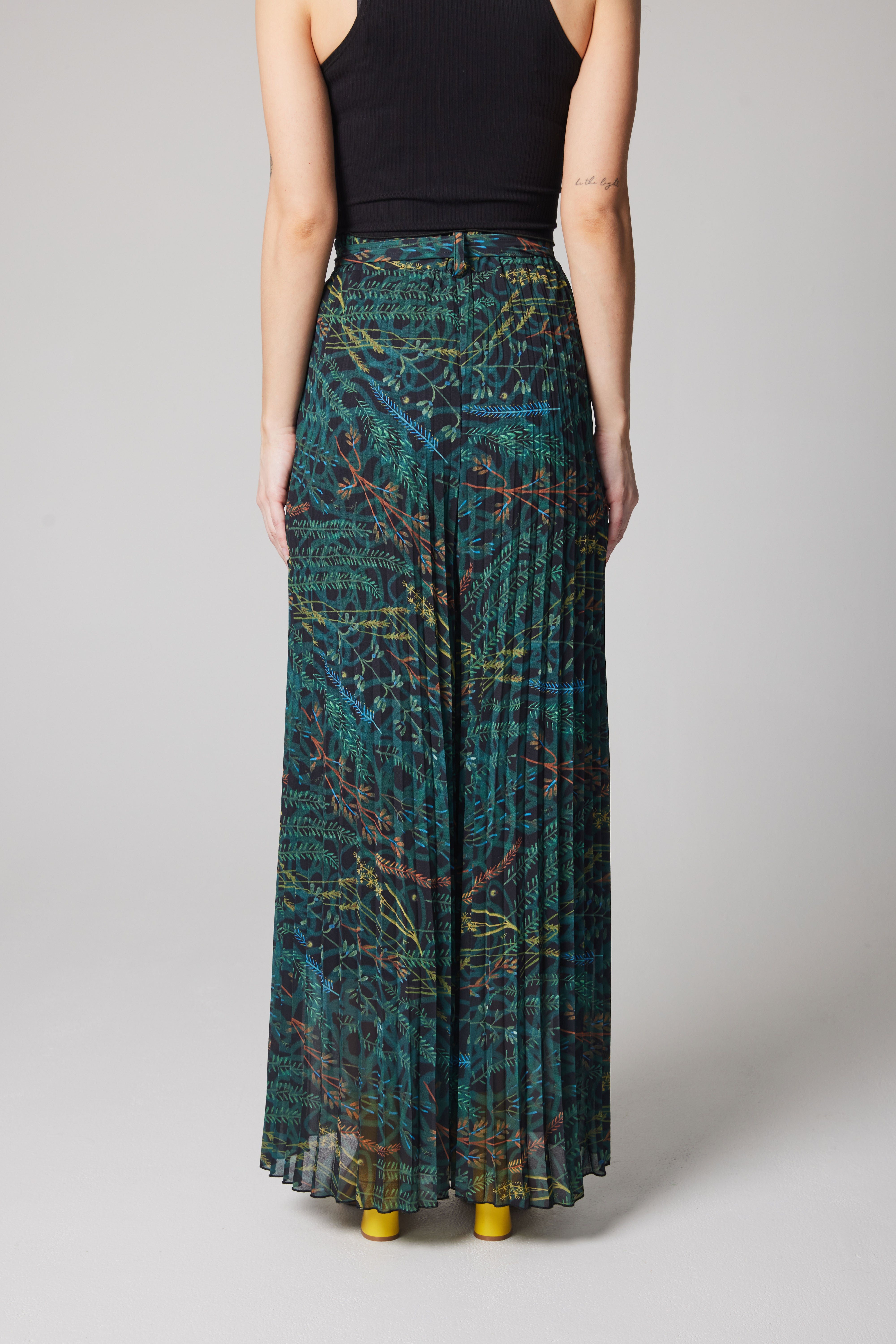 Pleated Palazzo Pant - Firefly