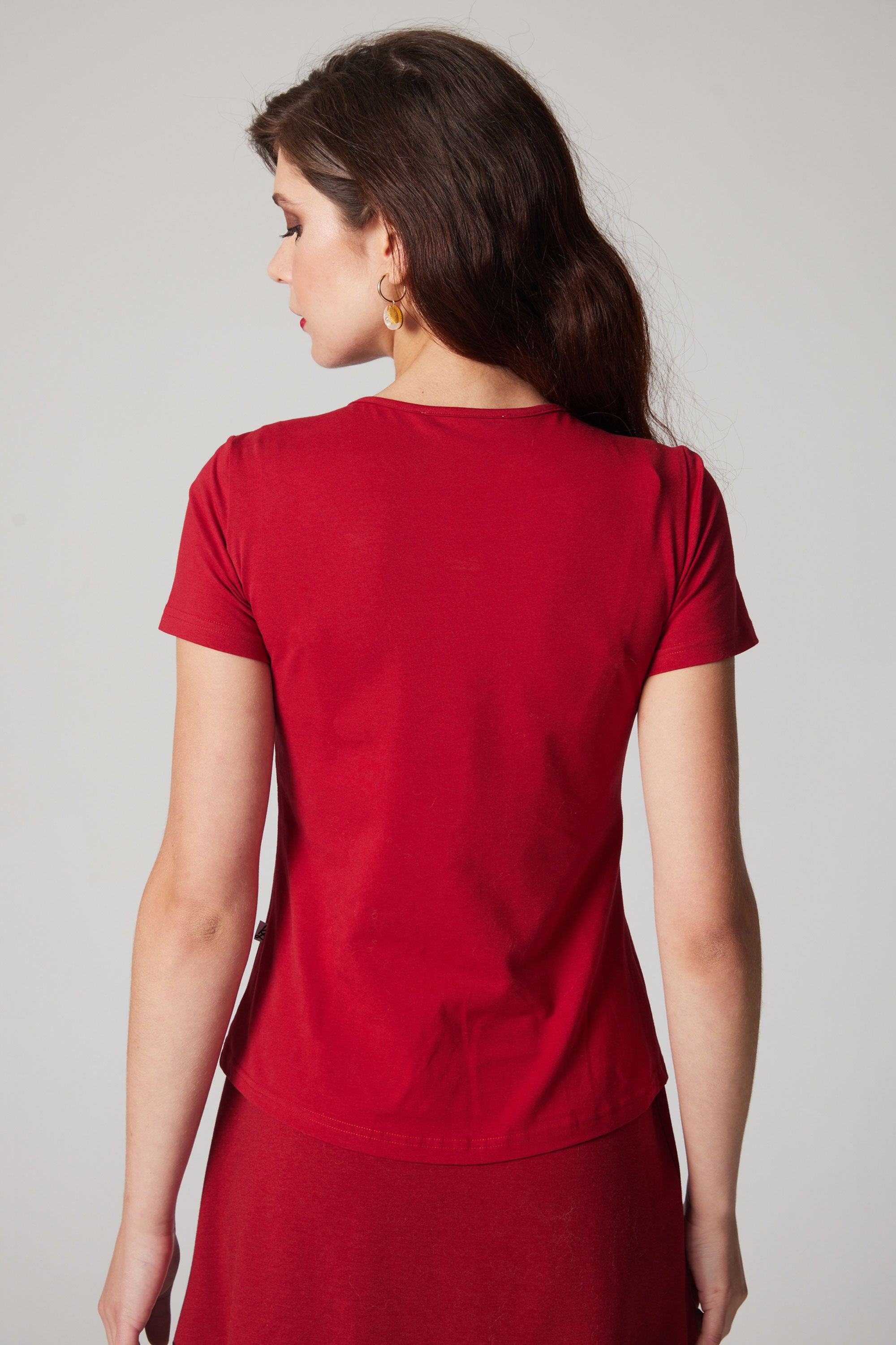 Organic scoop neck t-shirt - Red