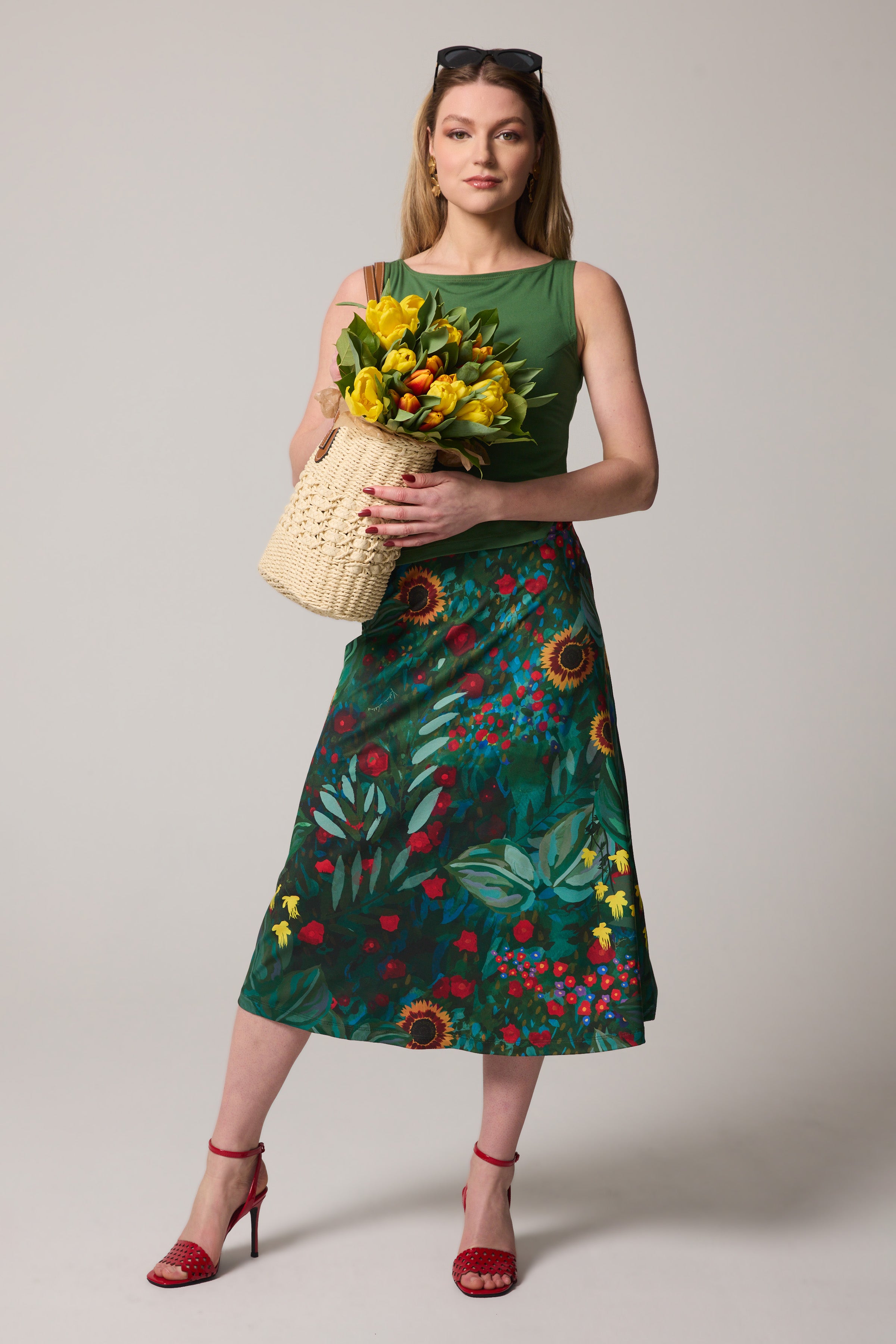 A-Line Skirt - Artist's Garden