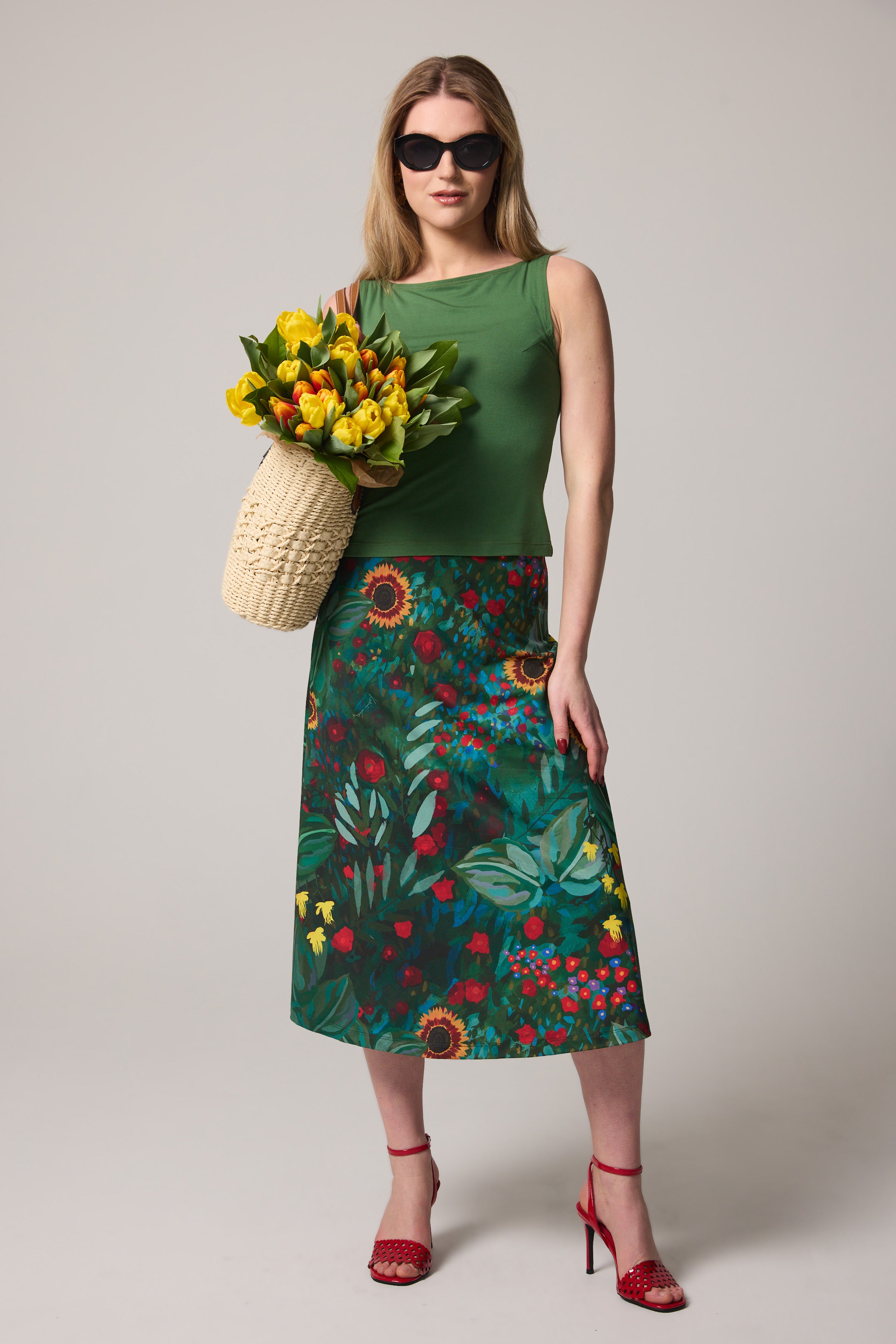 A-Line Skirt - Artist's Garden