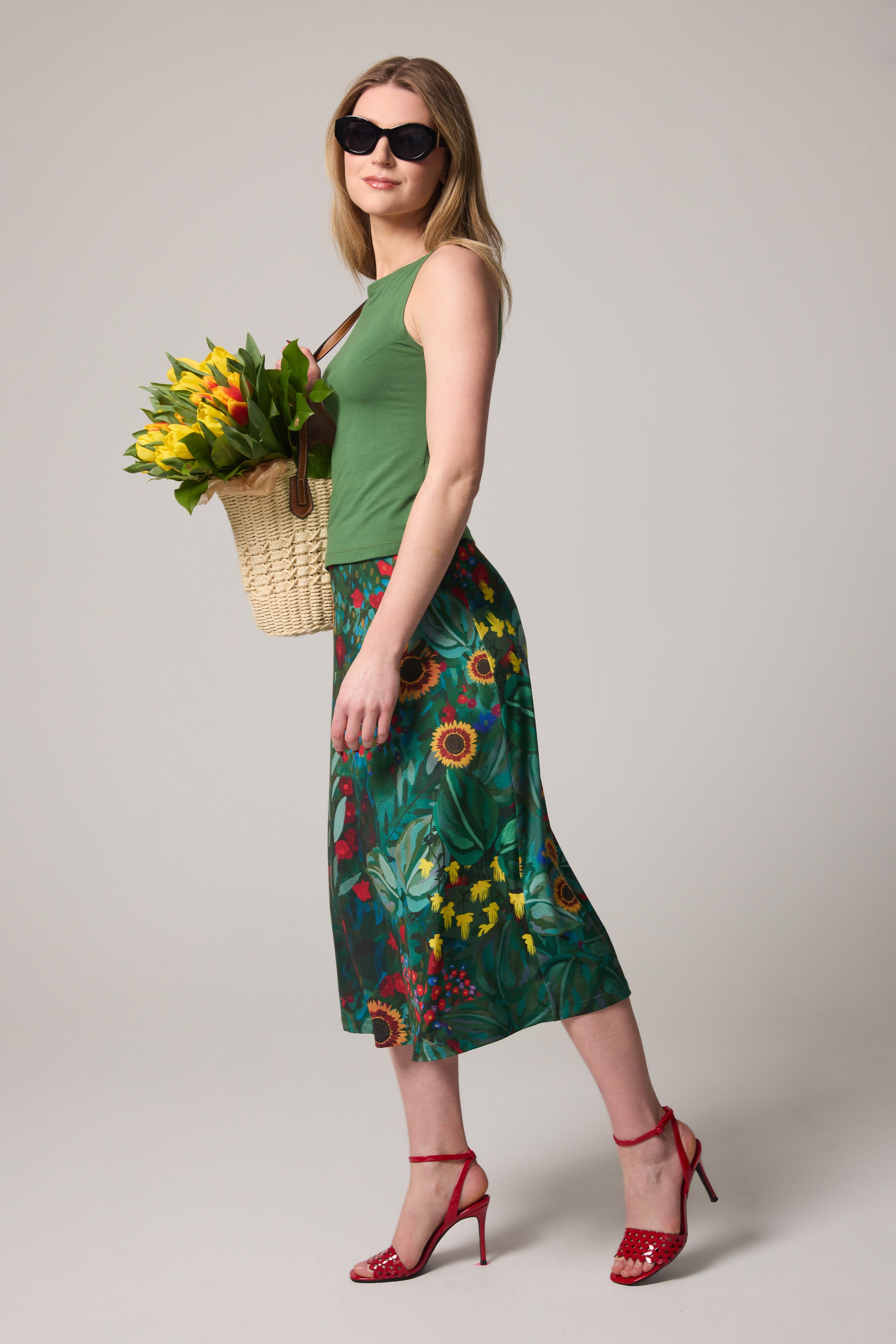 A-Line Skirt - Artist's Garden