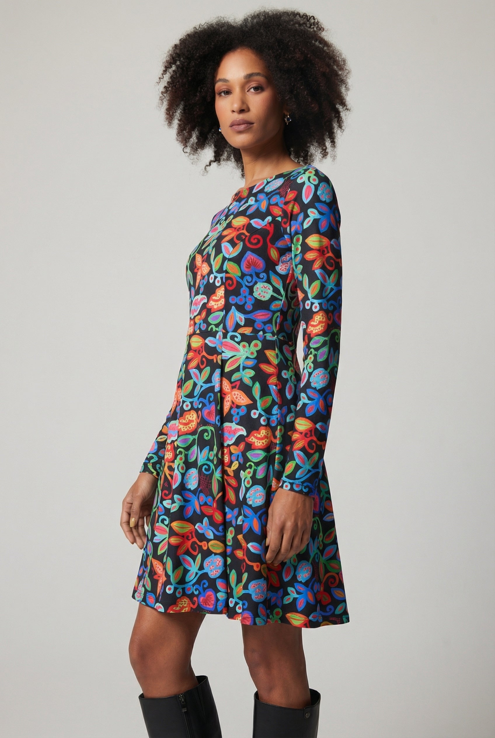 Fit and Flare Long-sleeve Dress - Folklore