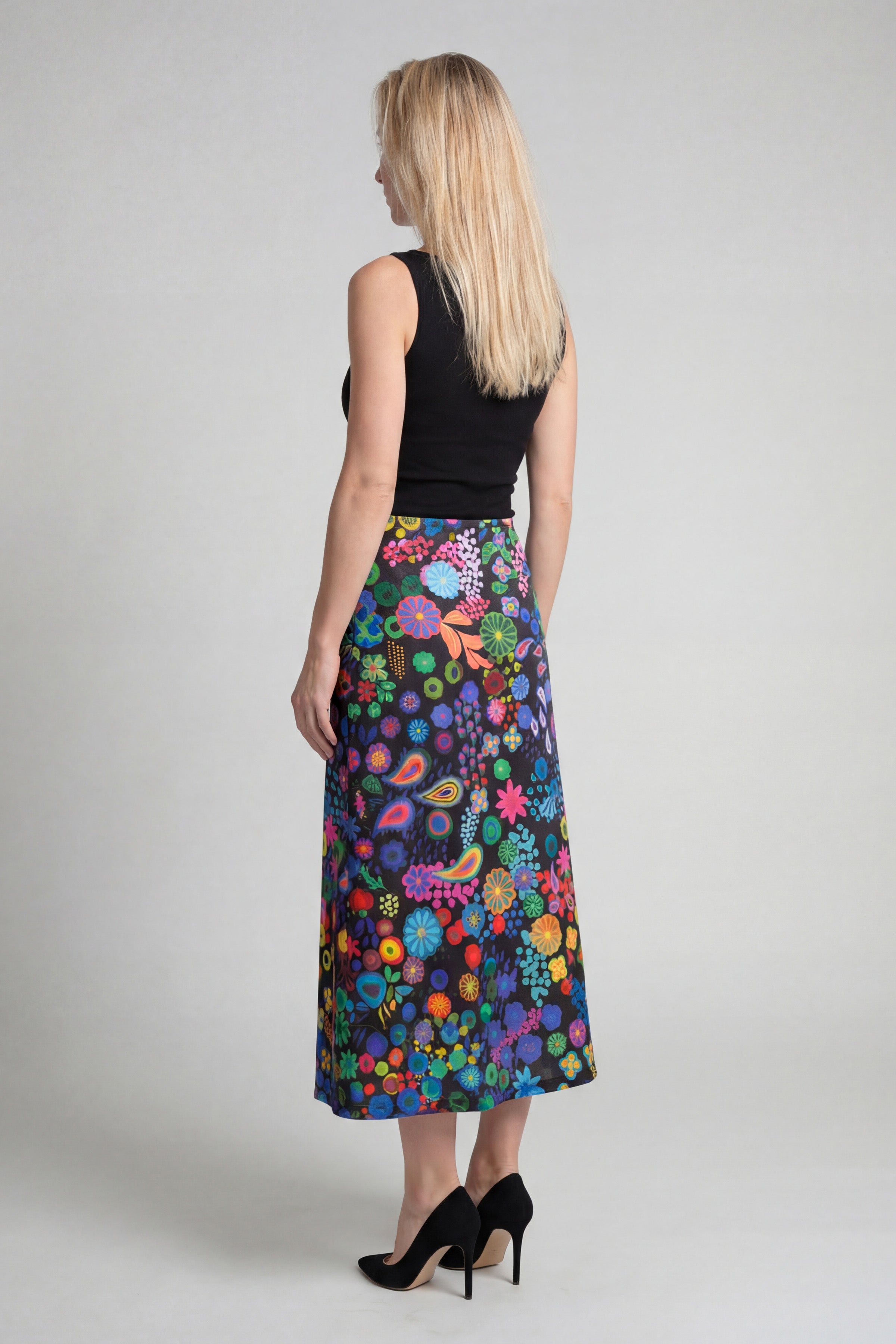 A-Line Skirt - Colourama, Black