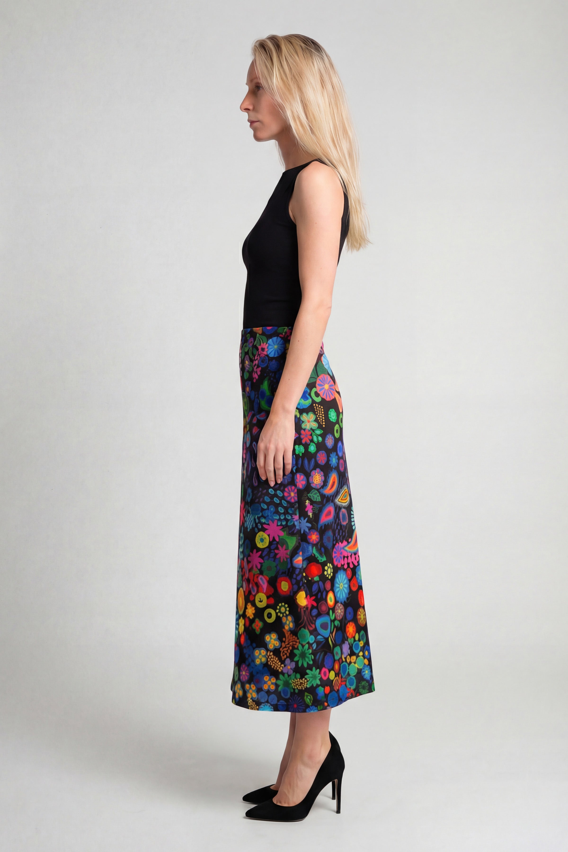 A-Line Skirt - Colourama, Black