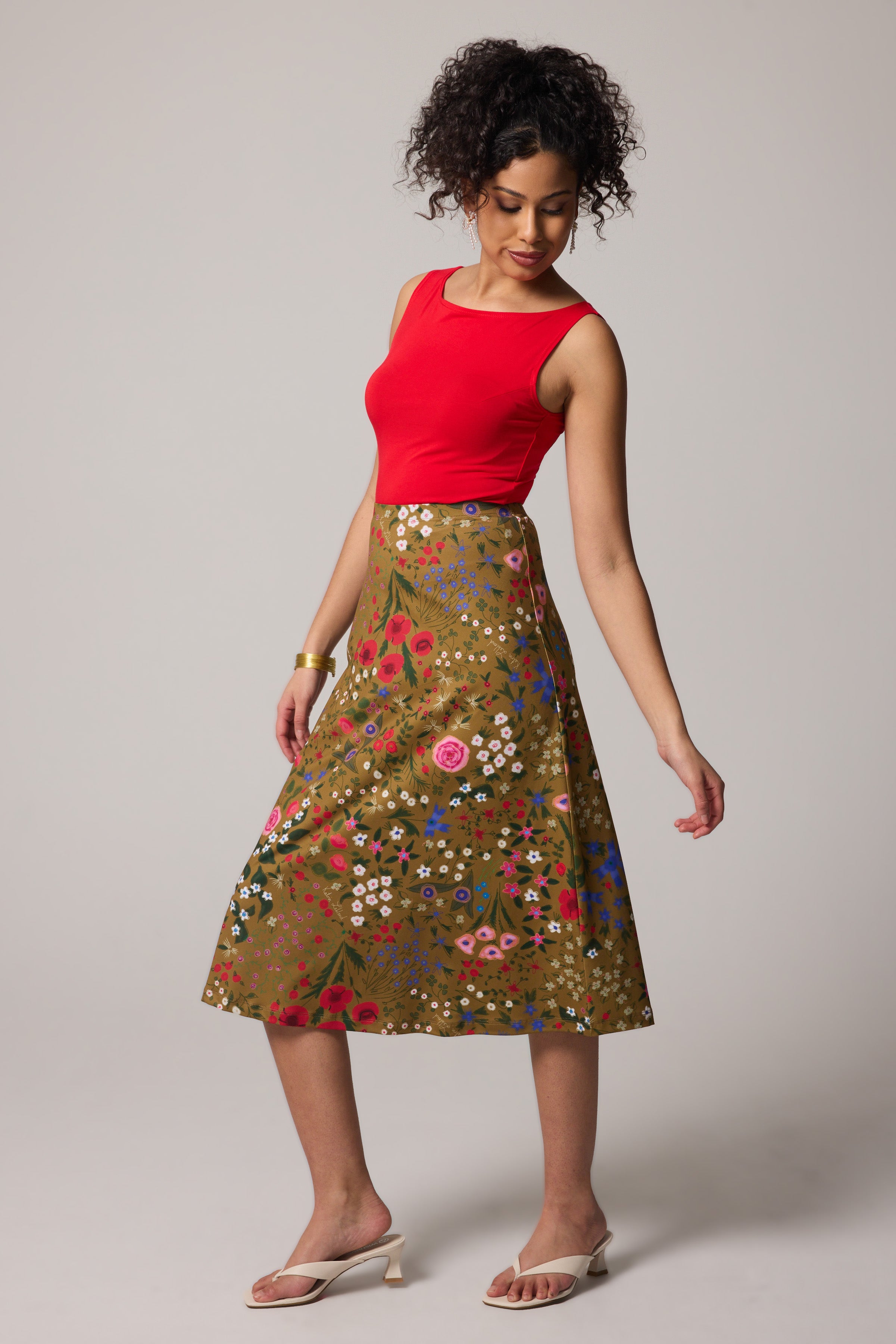 A-Line Skirt - Florentina, Khaki