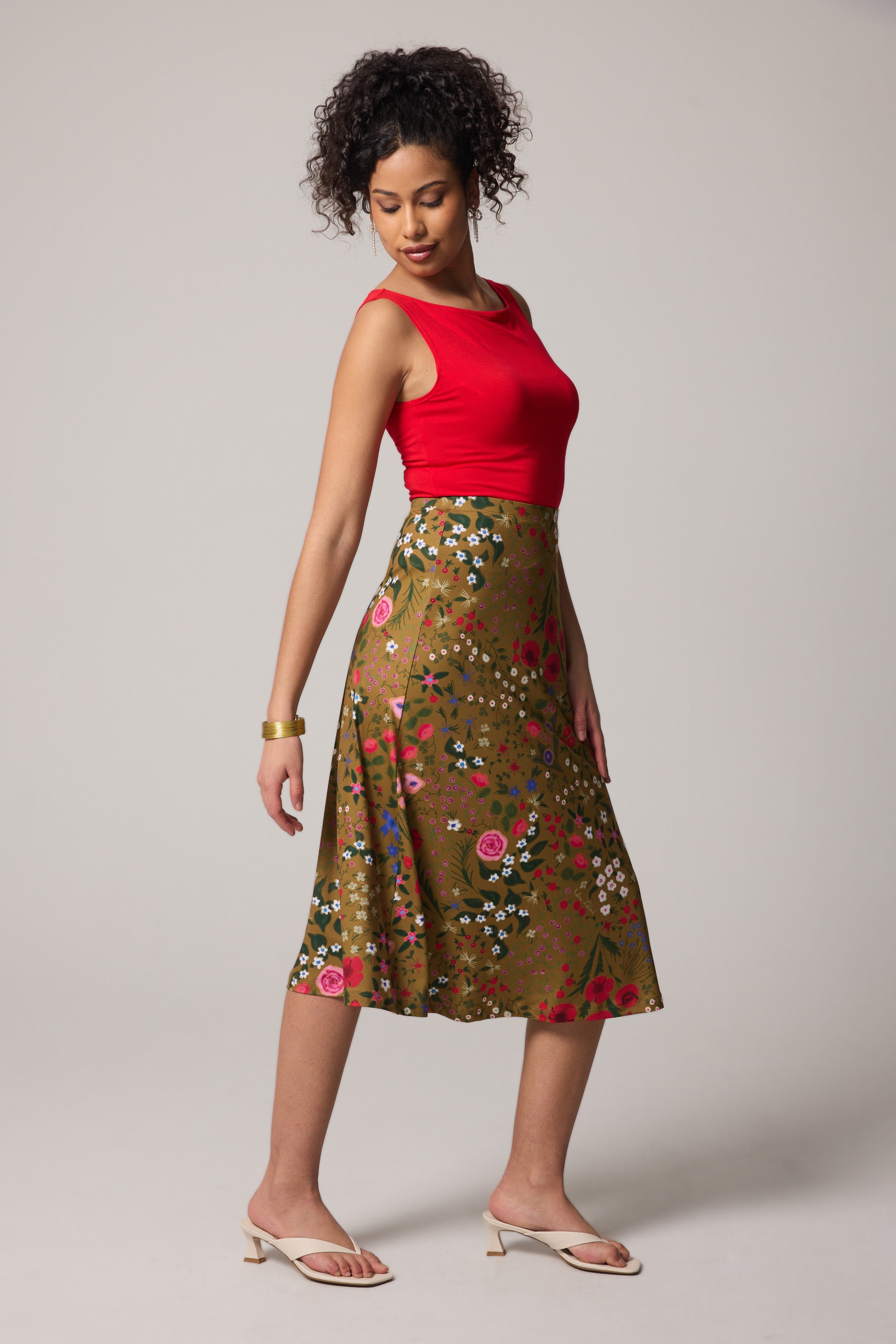 A-Line Skirt - Florentina, Khaki