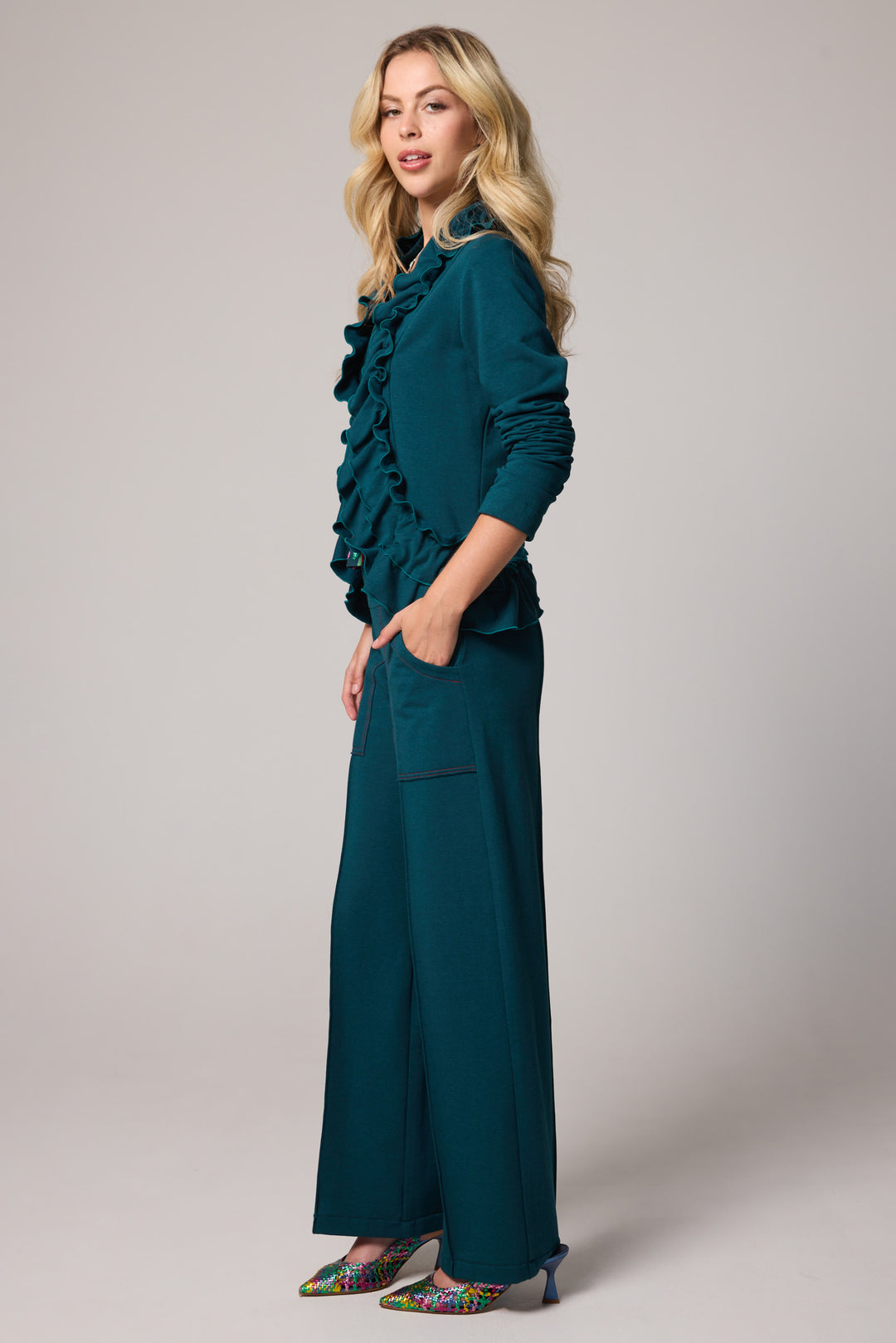 Veste Ruffle - Sarcelle