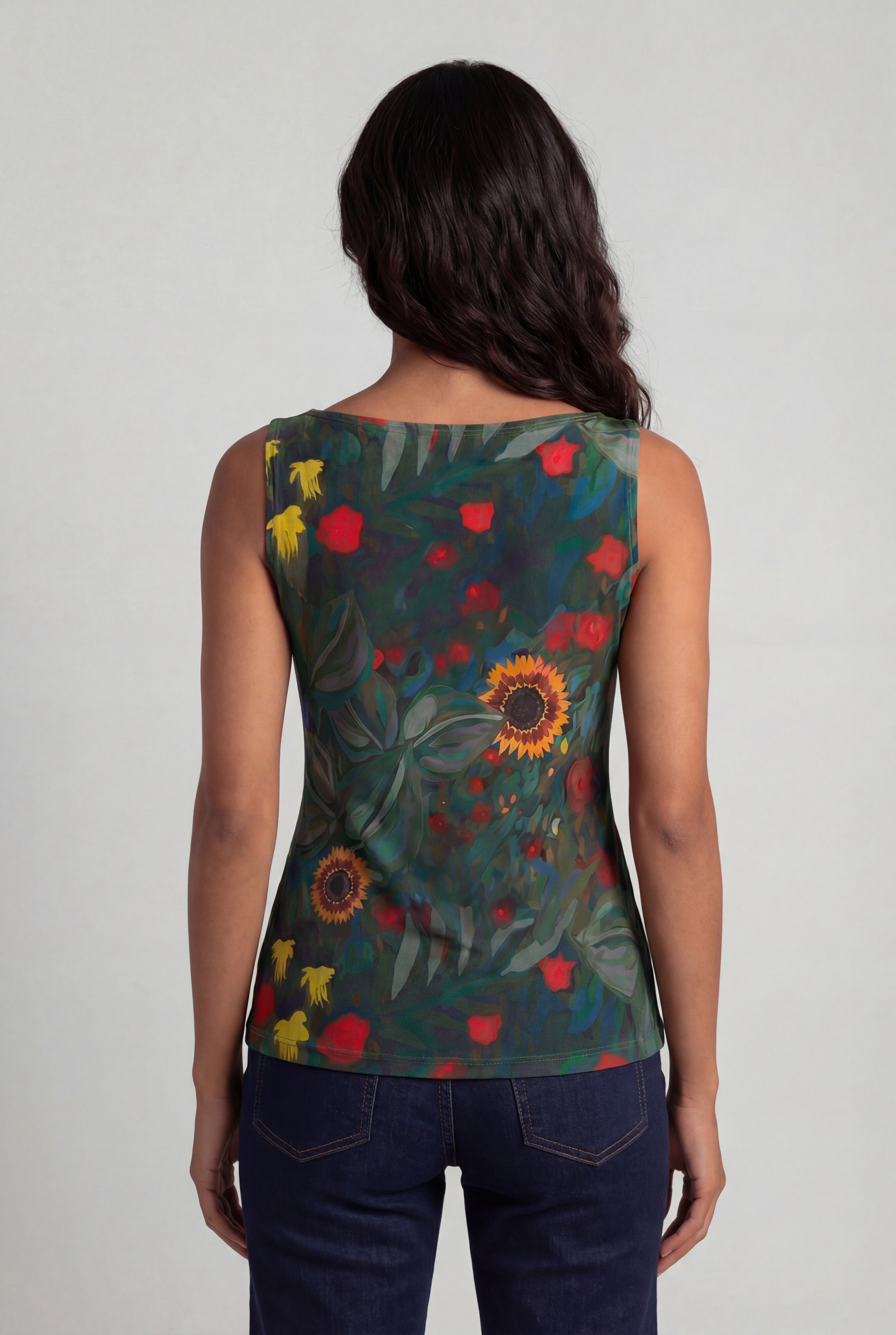 Boatneck Tank Top - Artist's Garden